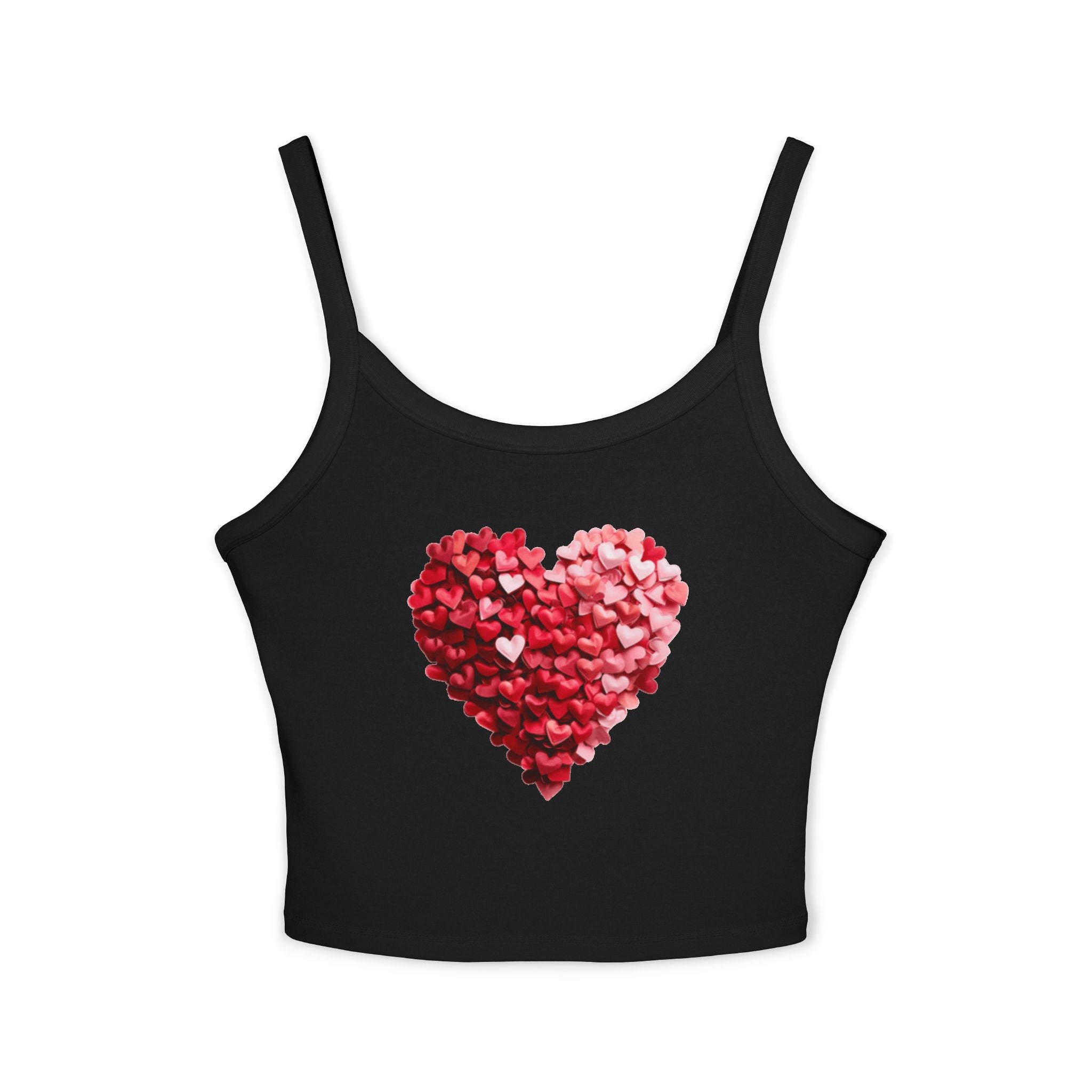 Heart Tank Top, Love Cami, Valentine's Day Shirt, Romantic Sleeveless Tee, Women's Summer Blouse, Cute Spaghetti Strap Tank