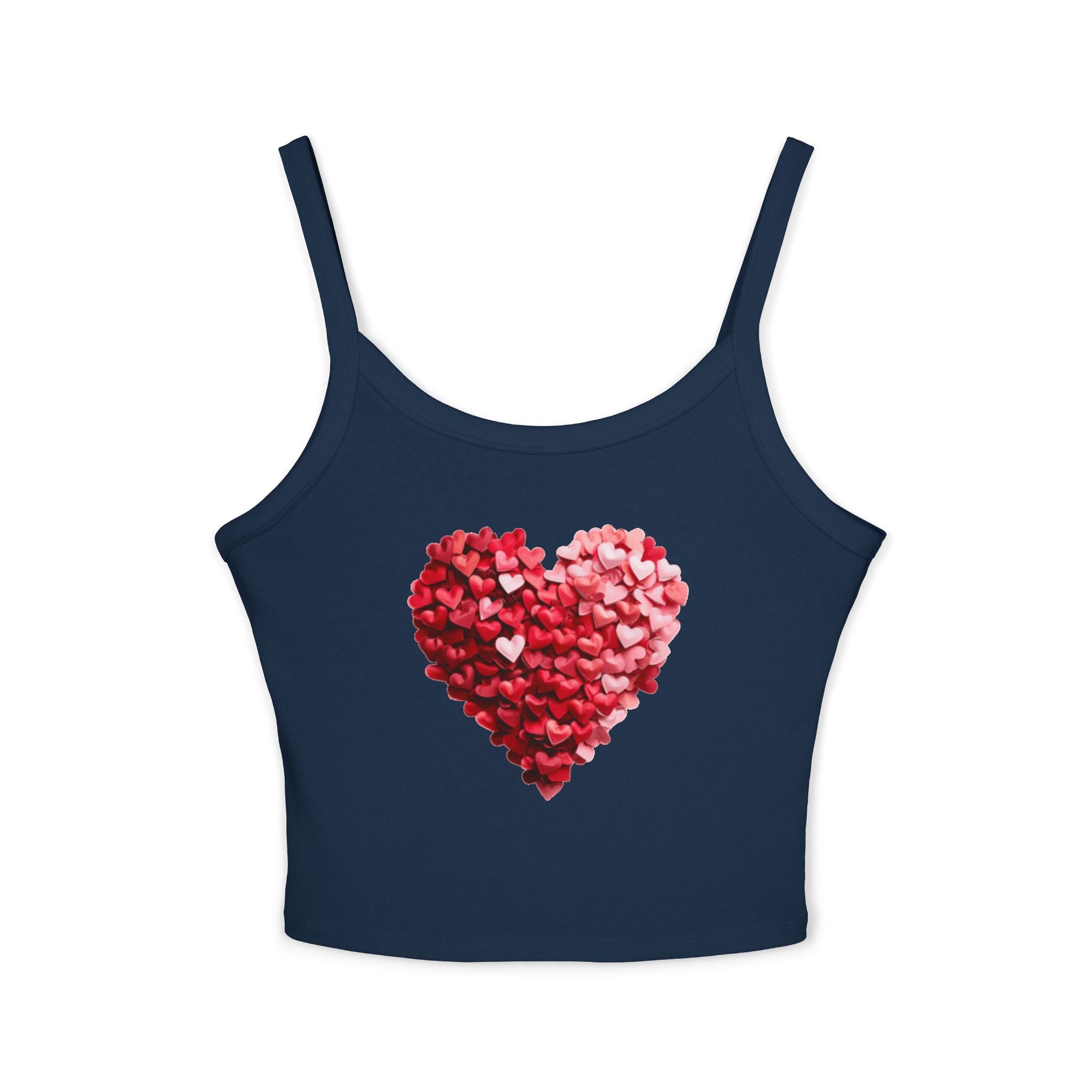 Heart Tank Top, Love Cami, Valentine's Day Shirt, Romantic Sleeveless Tee, Women's Summer Blouse, Cute Spaghetti Strap Tank