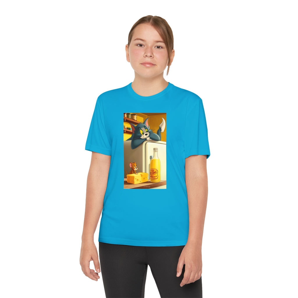Youth Competitor Tee with Tom And Jerry design, Cartoon Graphic Kid's T-Shirt, Kids Tee, Children's Clothing, Funny Tee for Boys and Girls