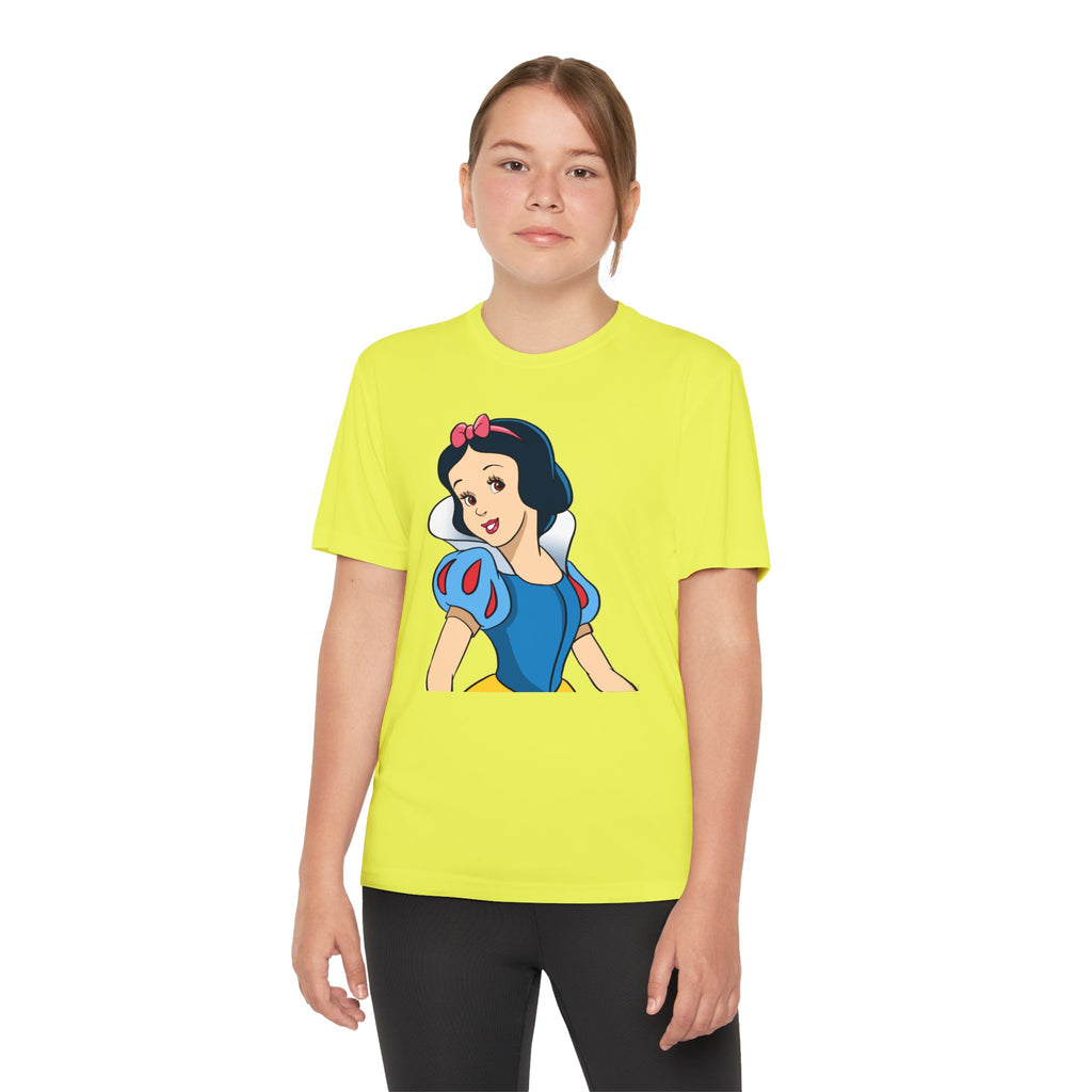 Snow White Youth T-Shirt Sports Graphic Tee, Cool Athletic Shirt for Kids, Perfect for Sports Events, Team Spirit