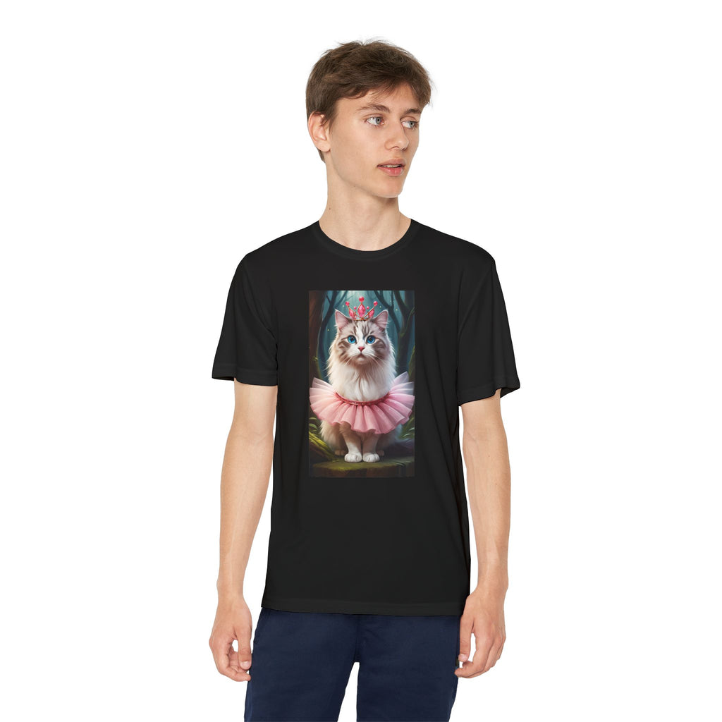Graphic Tee, Cute Cartoon Kitten, Kids Animal Lover Shirt, Kitty Princess Design, Youth Tee for Girls and Boys, Funny Cat Shirt, Gift for