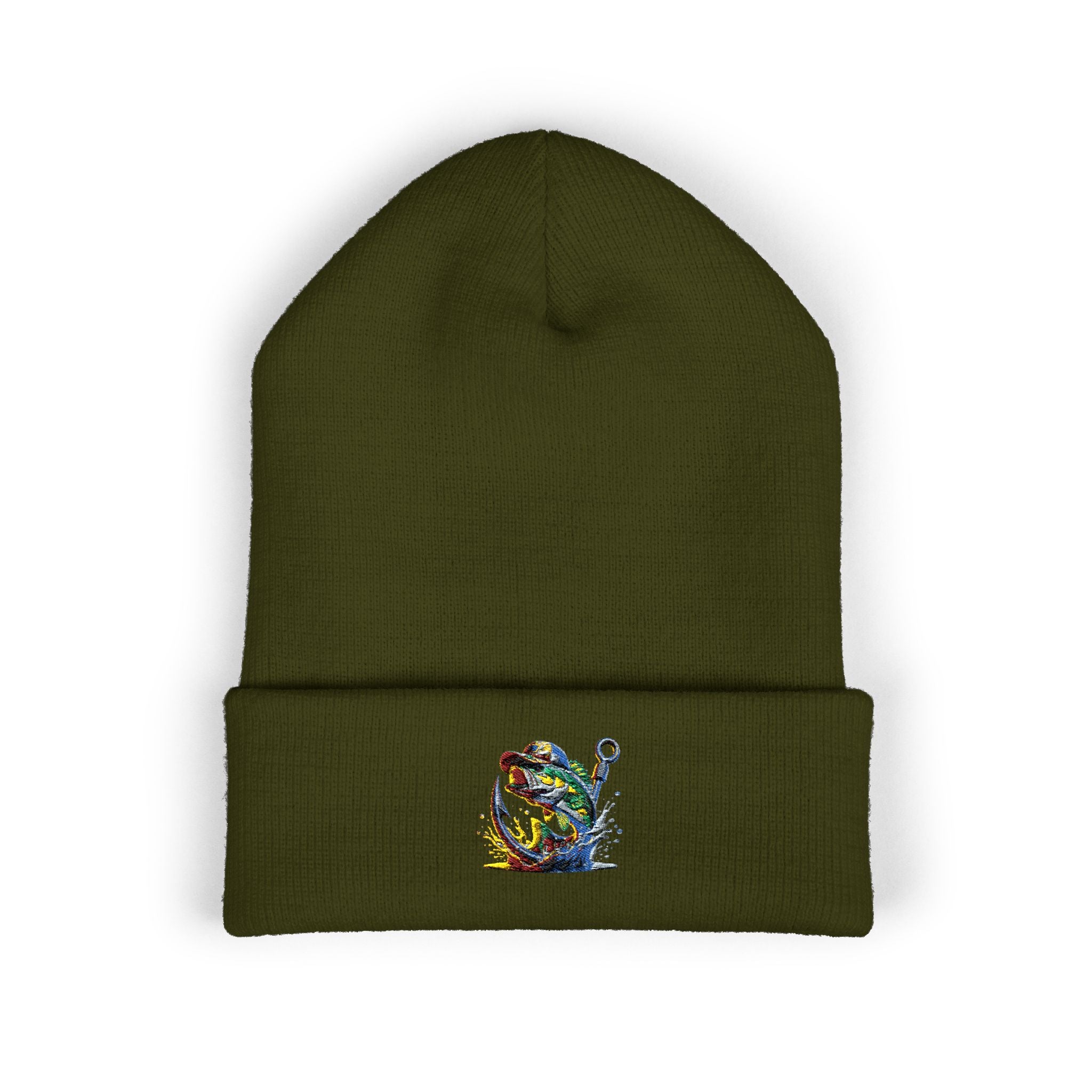 Beanie, Fishing Embroidered Hat for Outdoor Enthusiasts, Angler Gift, Fisherman Apparel, Winter Headwear, Knit Cap