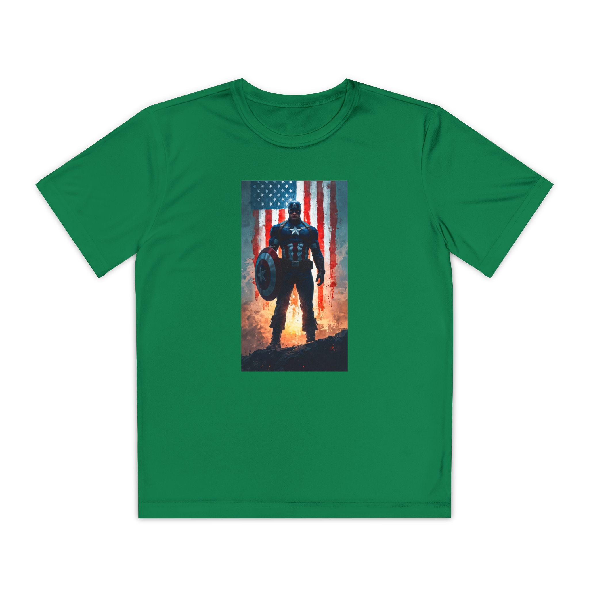 Captain America Superhero Marvel Patriotic, Kids Graphic T-Shirt, Boys Hero Top, Girls Comic Book Clothing, Birthday