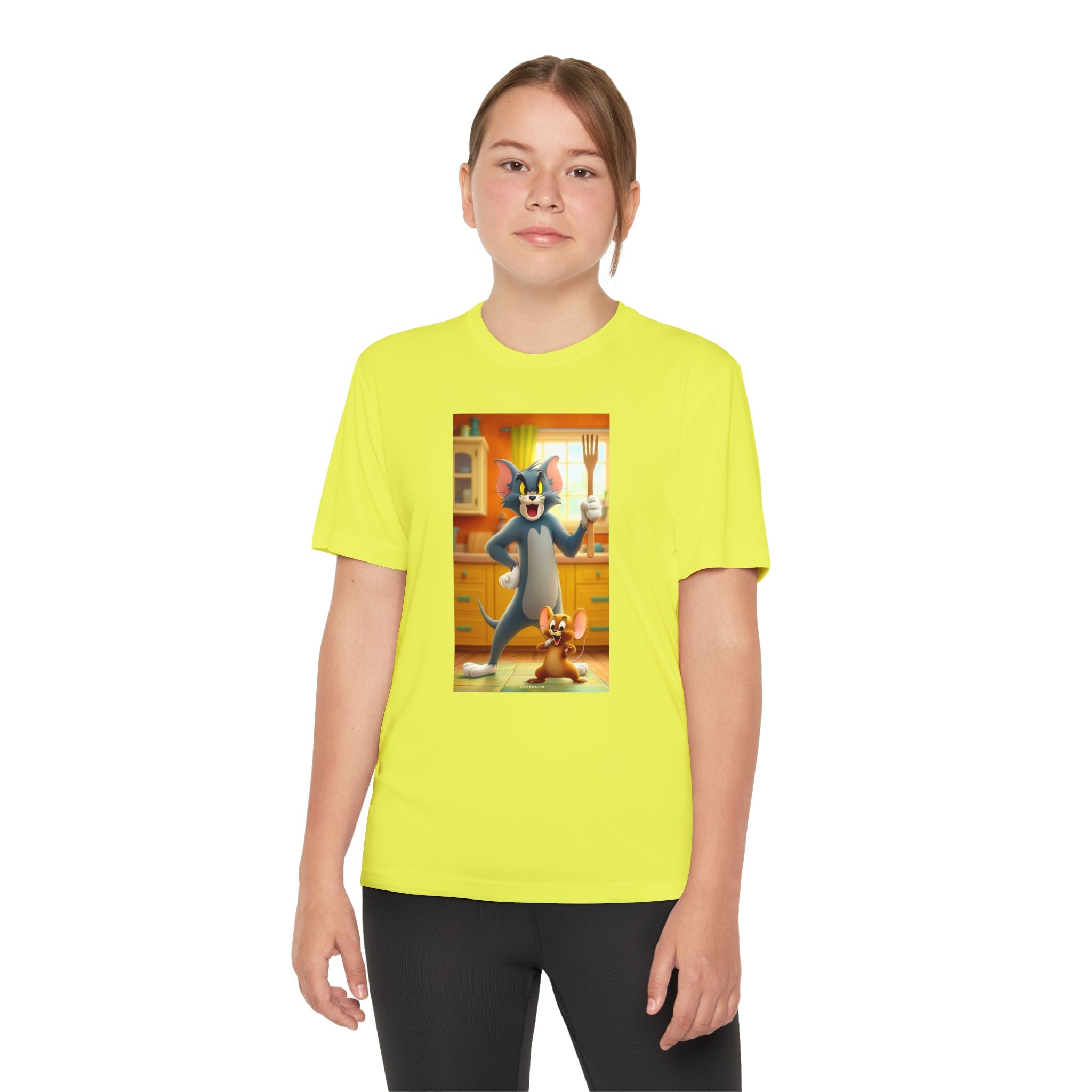 Youth Competitor Tee with Tom And Jerry design, Cartoon Graphic Kid's T-Shirt, Kids Tee, Children's Clothing, Funny Tee for Boys and Girls