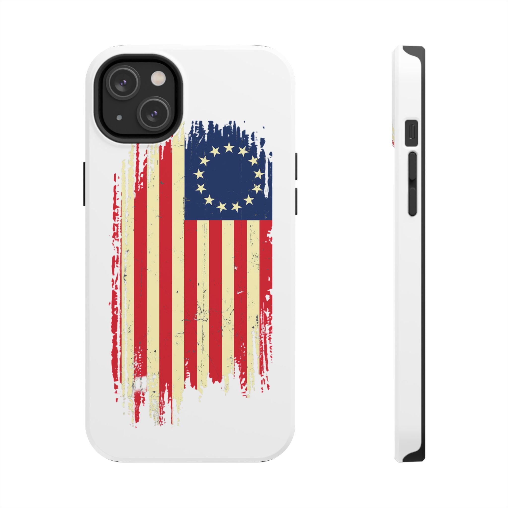 Patriotic Phone Cases with Vintage Flag Design, Tough Case for Independence Day, Memorial Day, 4th of July, Gift for Veterans, USA Pride
