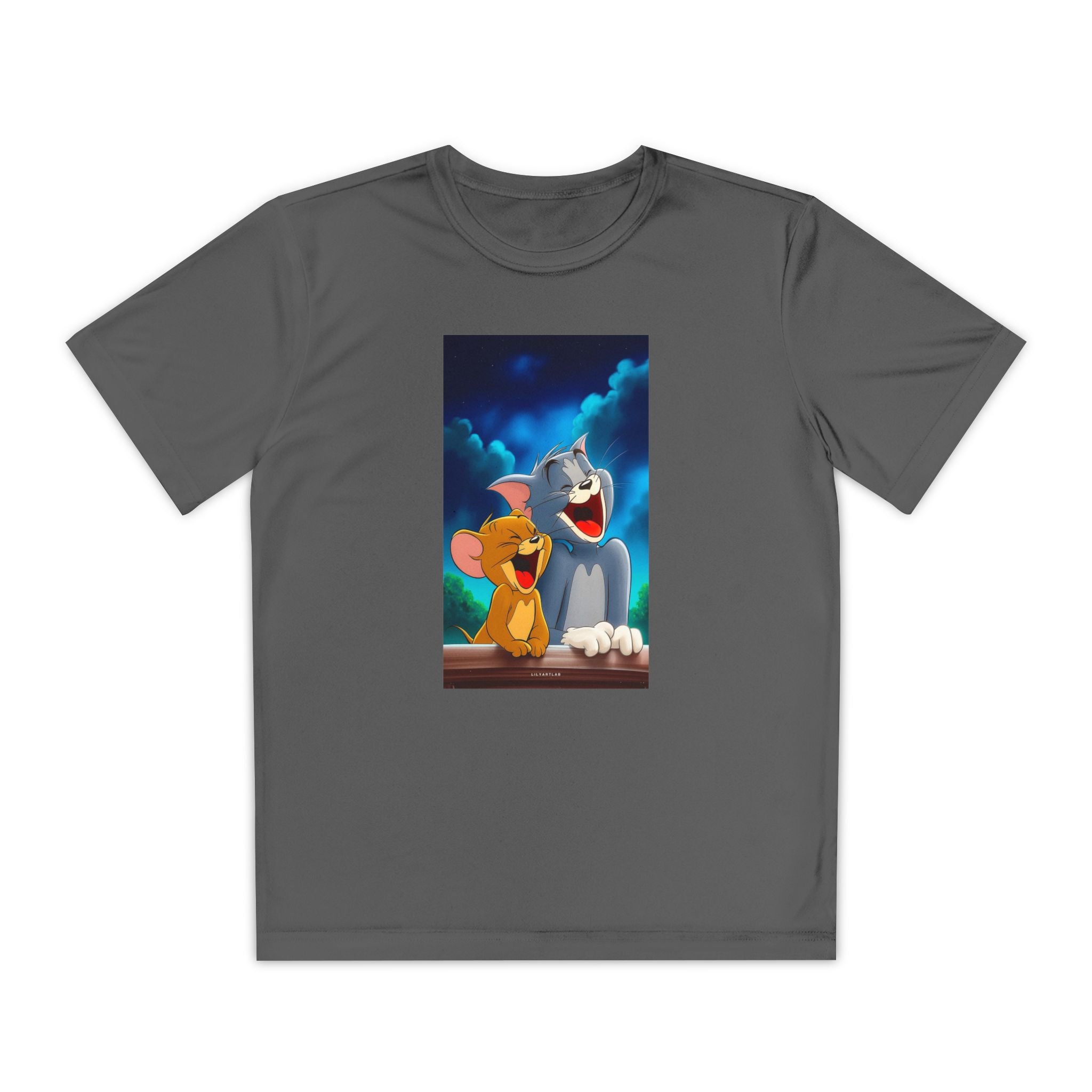 Youth Competitor Tee with Tom And Jerry design, Cartoon Graphic Kid's T-Shirt, Kids Tee, Children's Clothing, Funny Tee for Boys and Girls