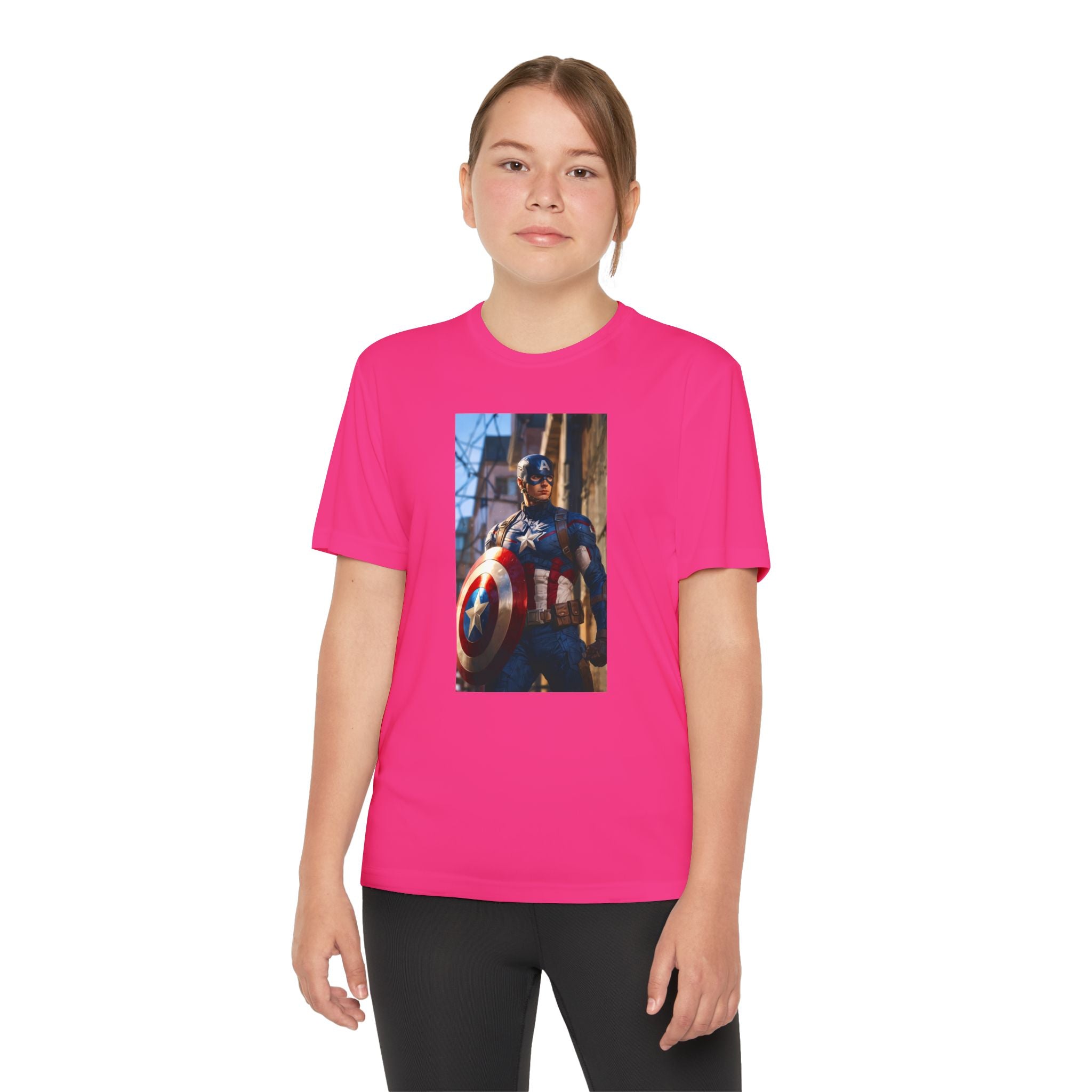 Captain America Superhero Marvel Patriotic, Kids Graphic T-Shirt, Boys Hero Top, Girls Comic Book Clothing, Birthday
