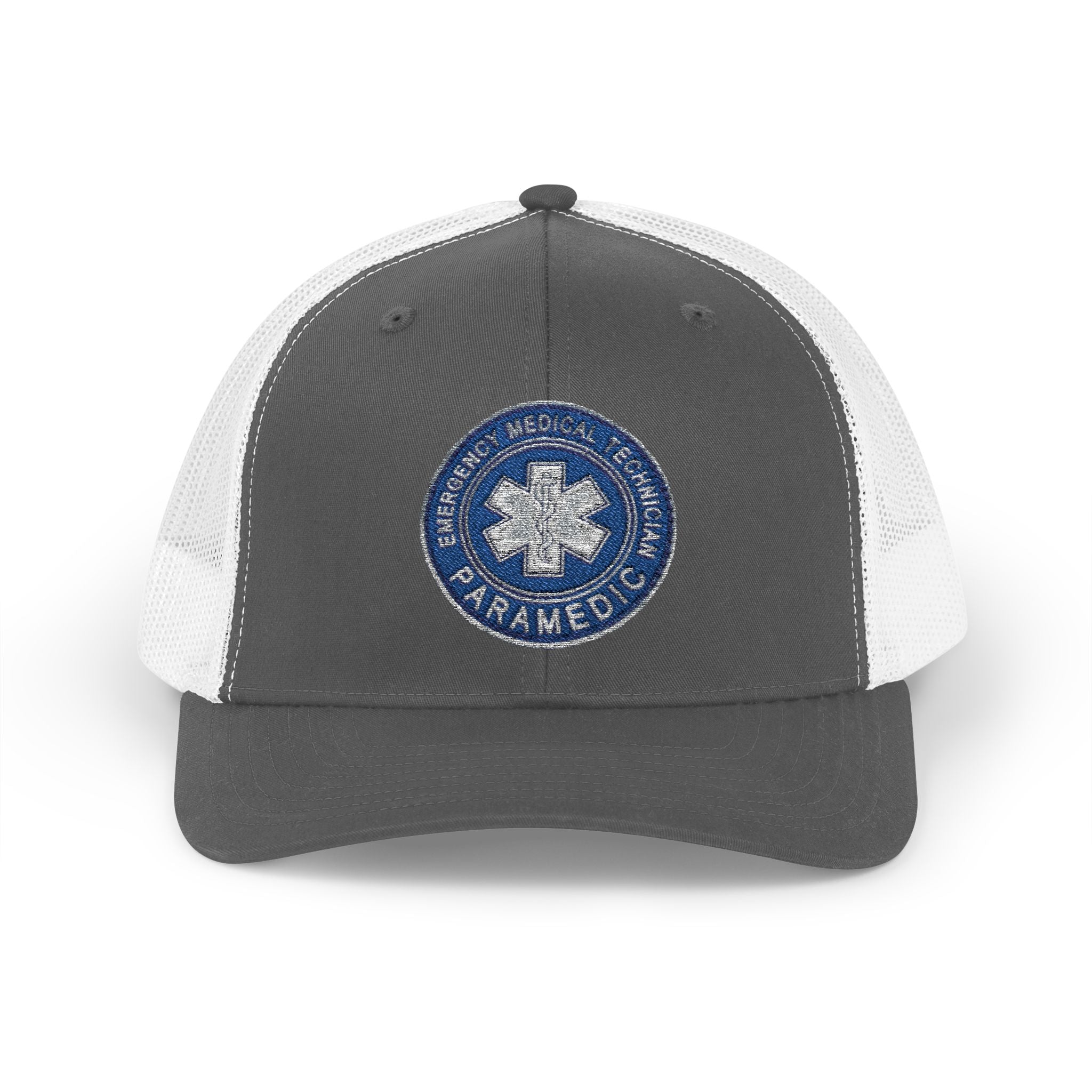 Paramedic Snapback Trucker Cap with Thin Red Line Design, Ideal for First Responders, Supportive Gifts, Memorials, Everyday Wear