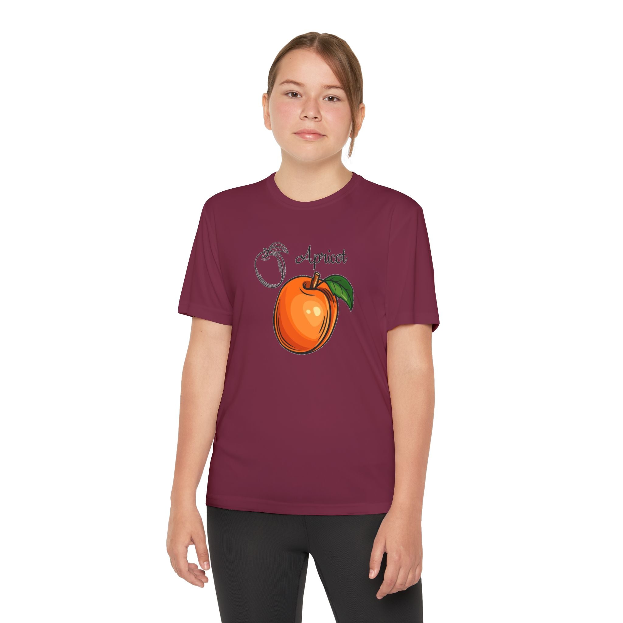 Apricot Youth T-Shirt Sports Graphic Tee, Cool Athletic Shirt for Kids, Perfect for Sports Events, Team Spirit
