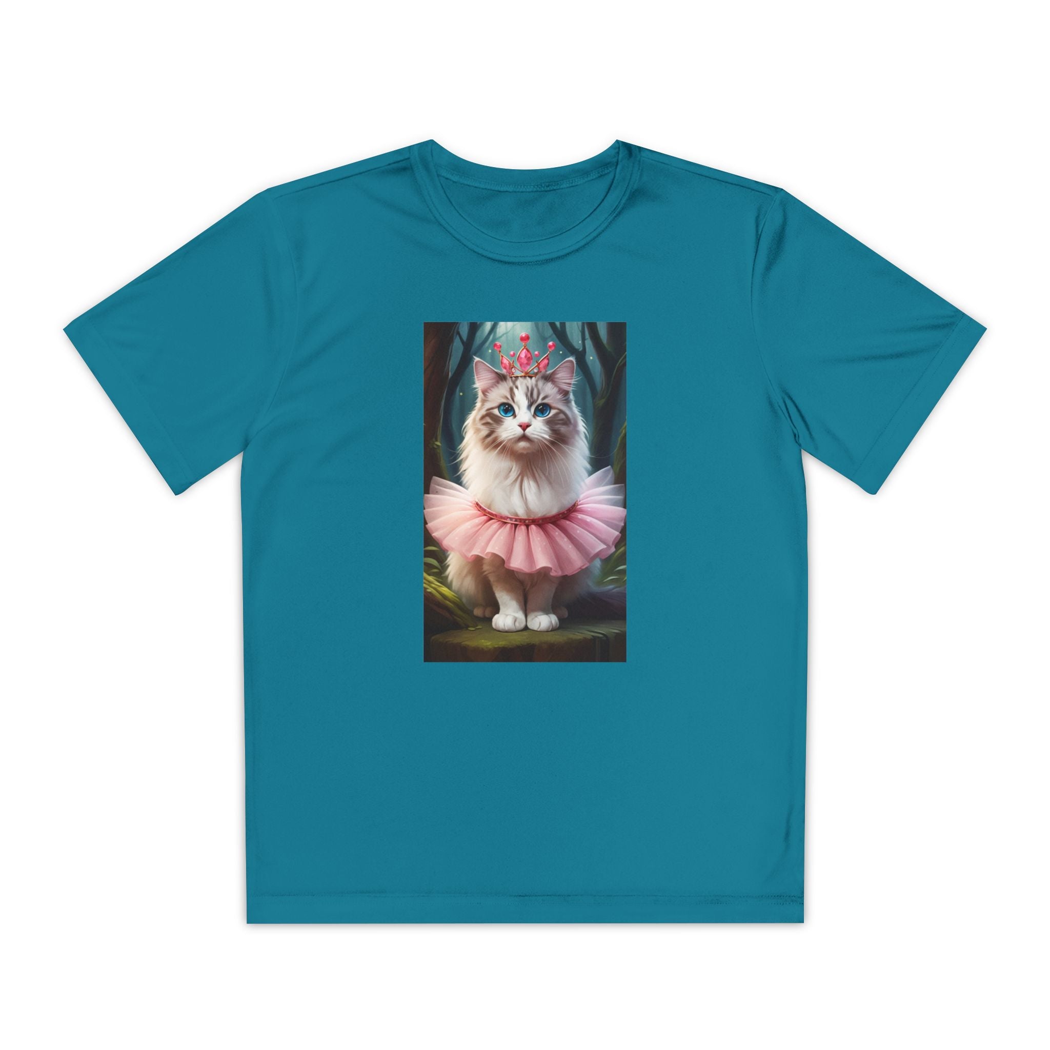 Graphic Tee, Cute Cartoon Kitten, Kids Animal Lover Shirt, Kitty Princess Design, Youth Tee for Girls and Boys, Funny Cat Shirt, Gift for