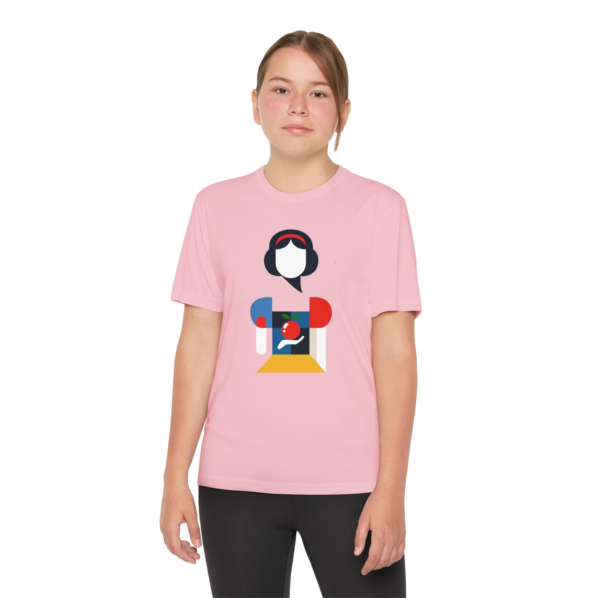 Snow White Youth T-Shirt Sports Graphic Tee, Cool Athletic Shirt for Kids, Perfect for Sports Events, Team Spirit