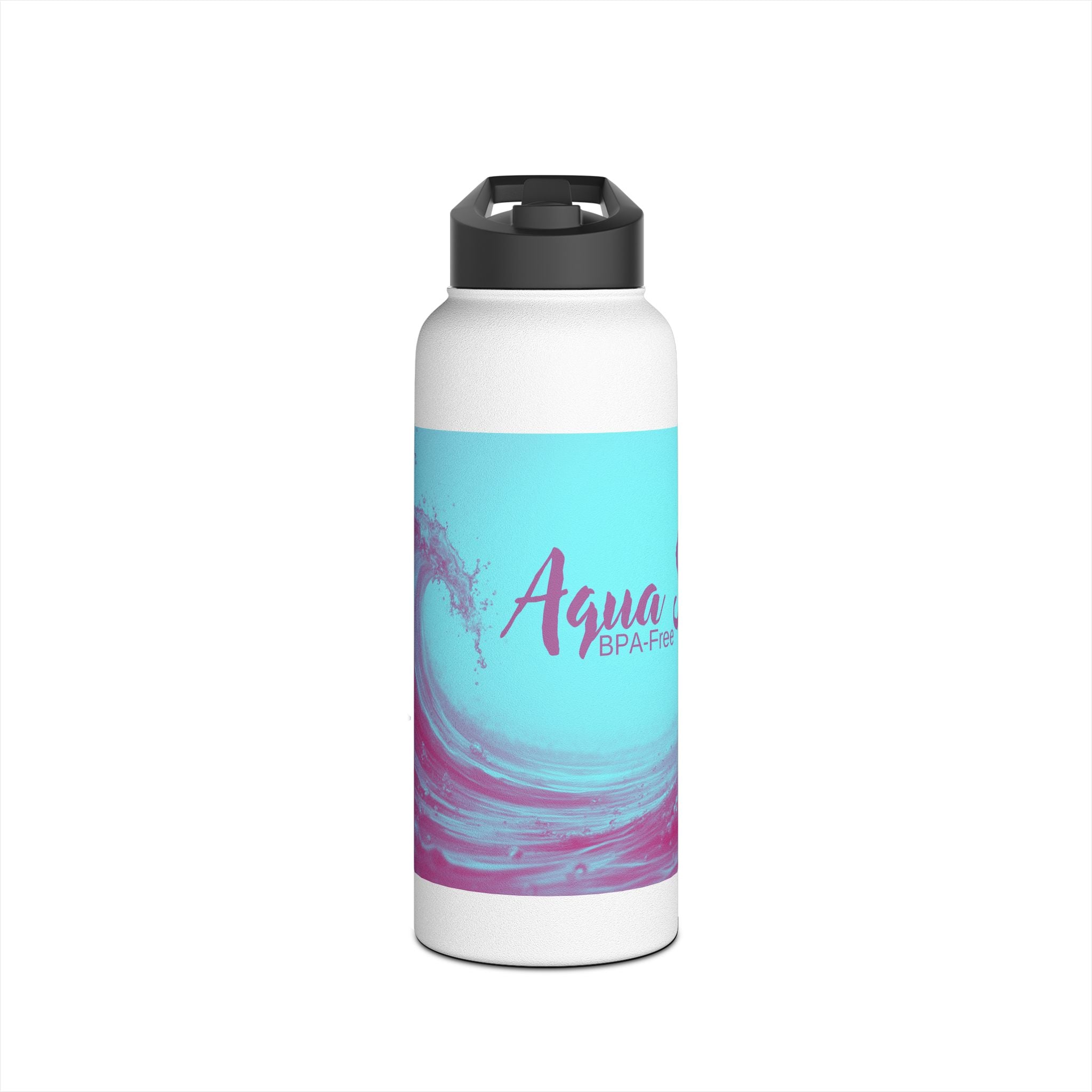 Aqua Wave Stainless Steel Water Bottle, Hydration Gift, Outdoor Adventure, Beach Vibes, Eco-Friendly, Travel Companion