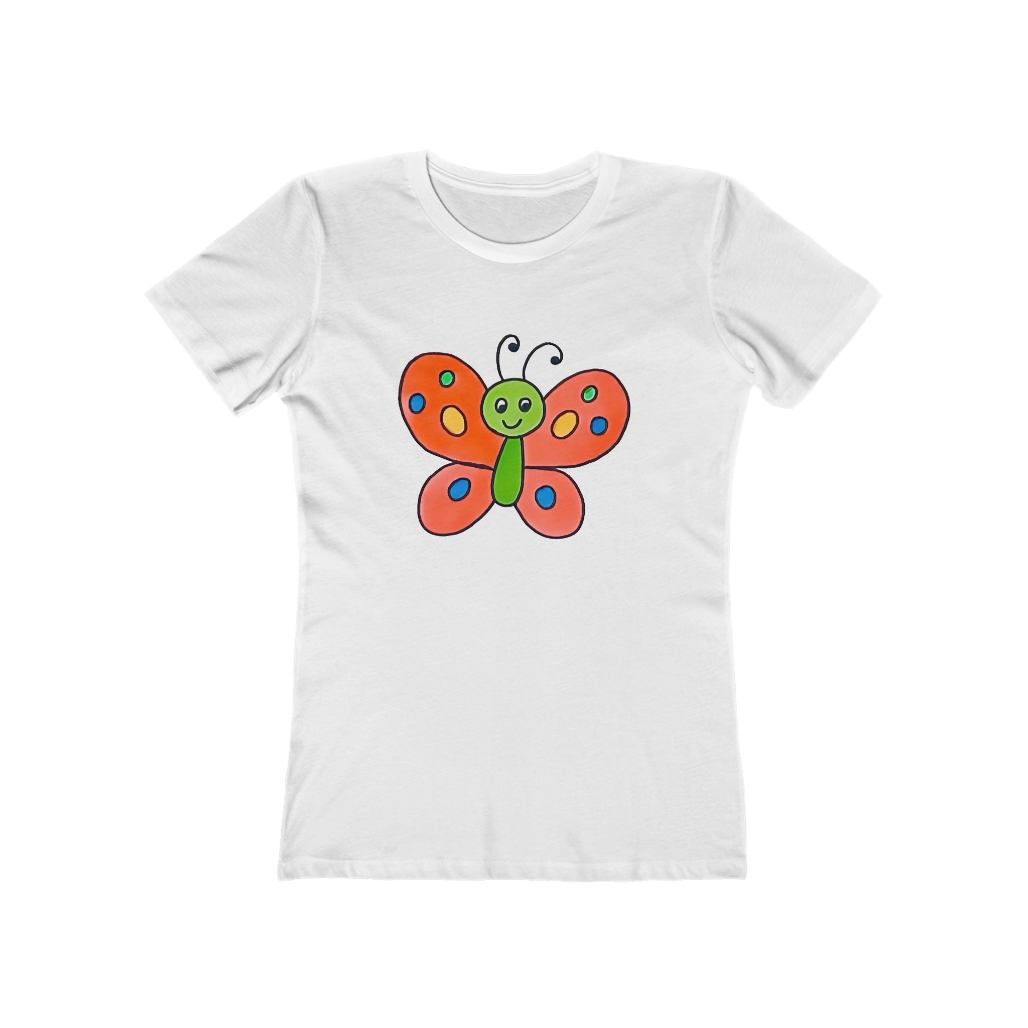 Butterffy Chic Women's Boyfriend Tee, Casual Outfits, Gift for Her, Weekend Wear, Trendy Style, Everyday Comfort