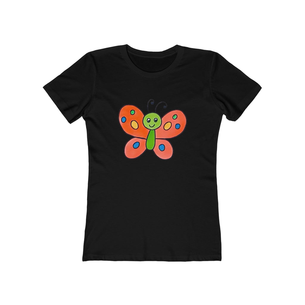 Butterffy Chic Women's Boyfriend Tee, Casual Outfits, Gift for Her, Weekend Wear, Trendy Style, Everyday Comfort