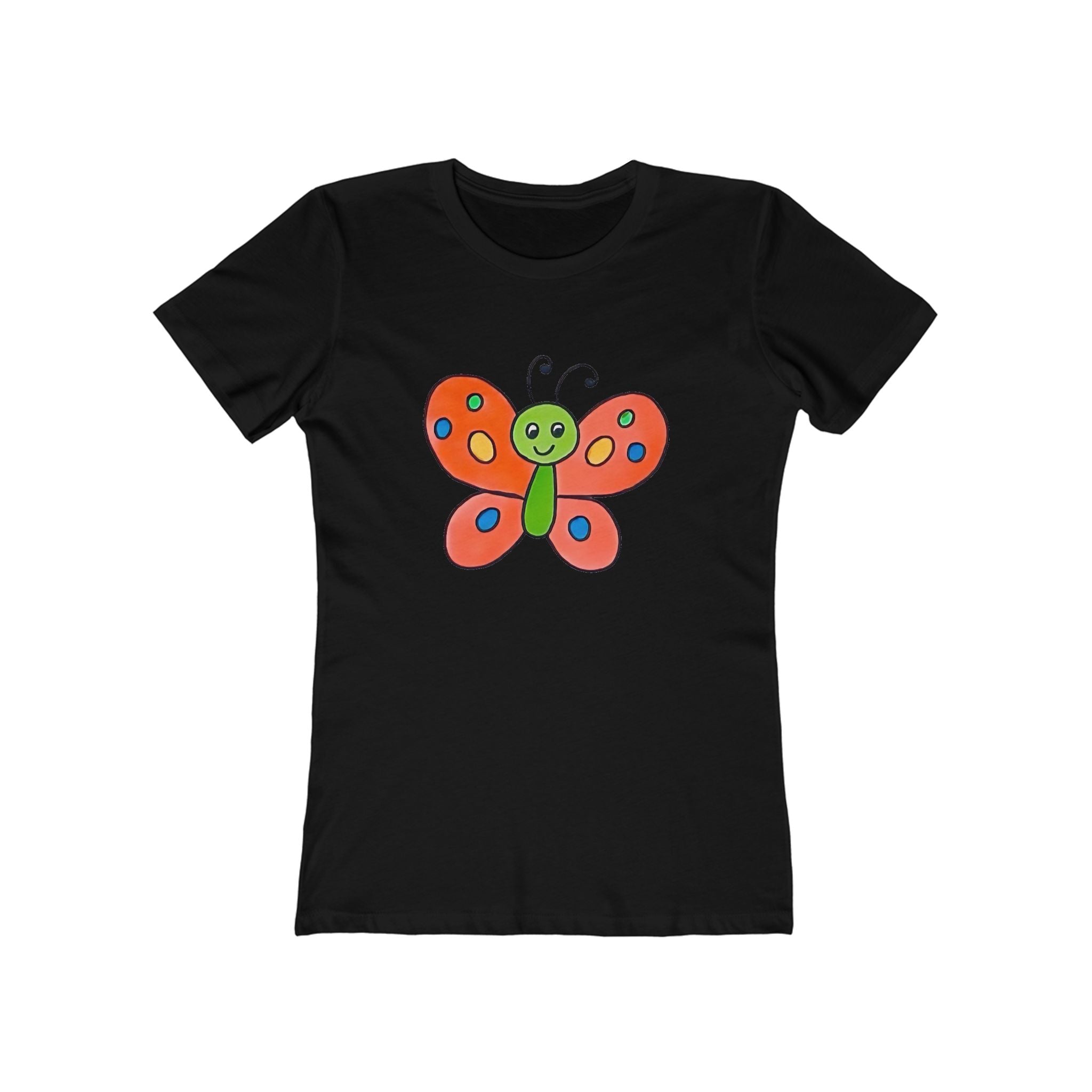 Butterffy Chic Women's Boyfriend Tee, Casual Outfits, Gift for Her, Weekend Wear, Trendy Style, Everyday Comfort
