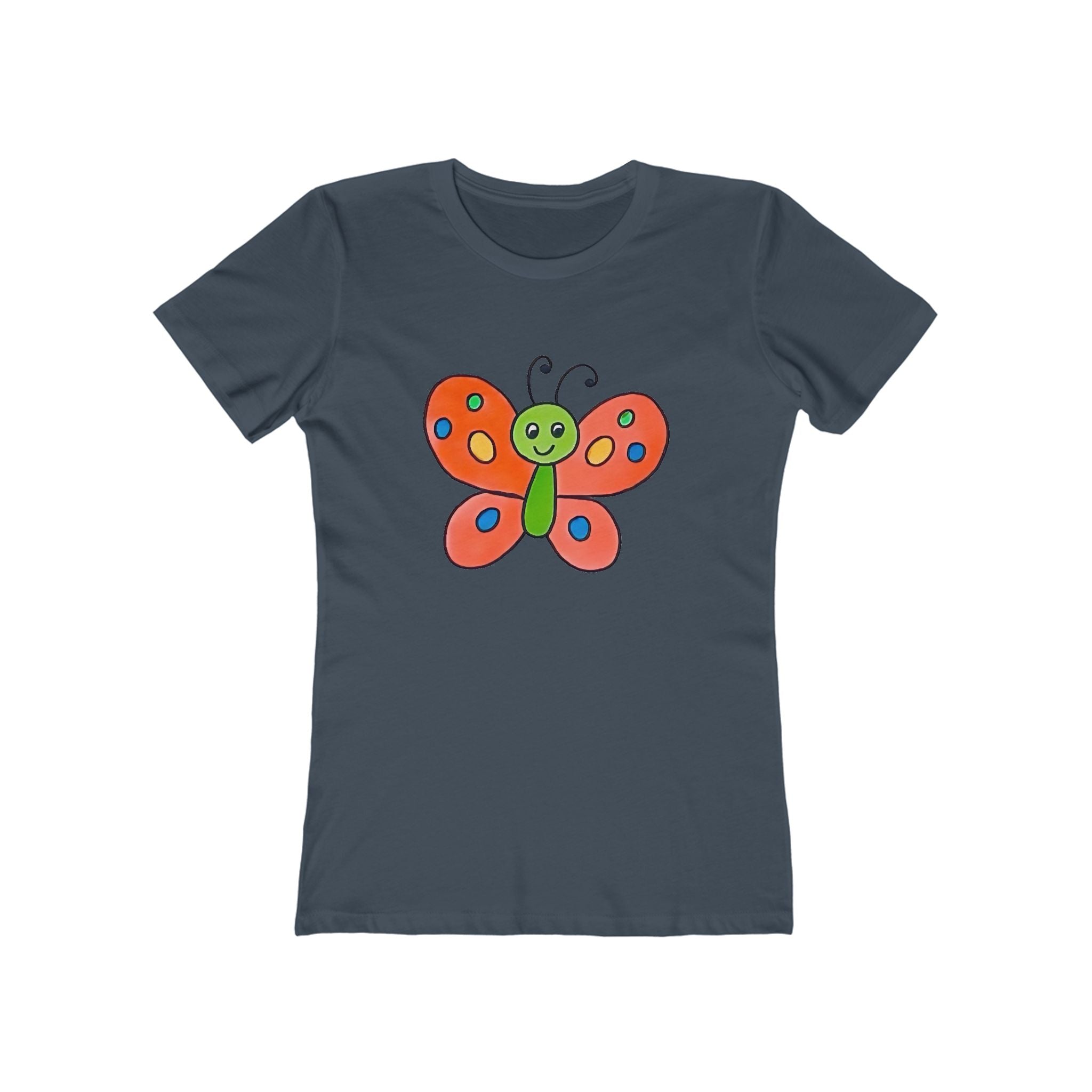 Butterffy Chic Women's Boyfriend Tee, Casual Outfits, Gift for Her, Weekend Wear, Trendy Style, Everyday Comfort