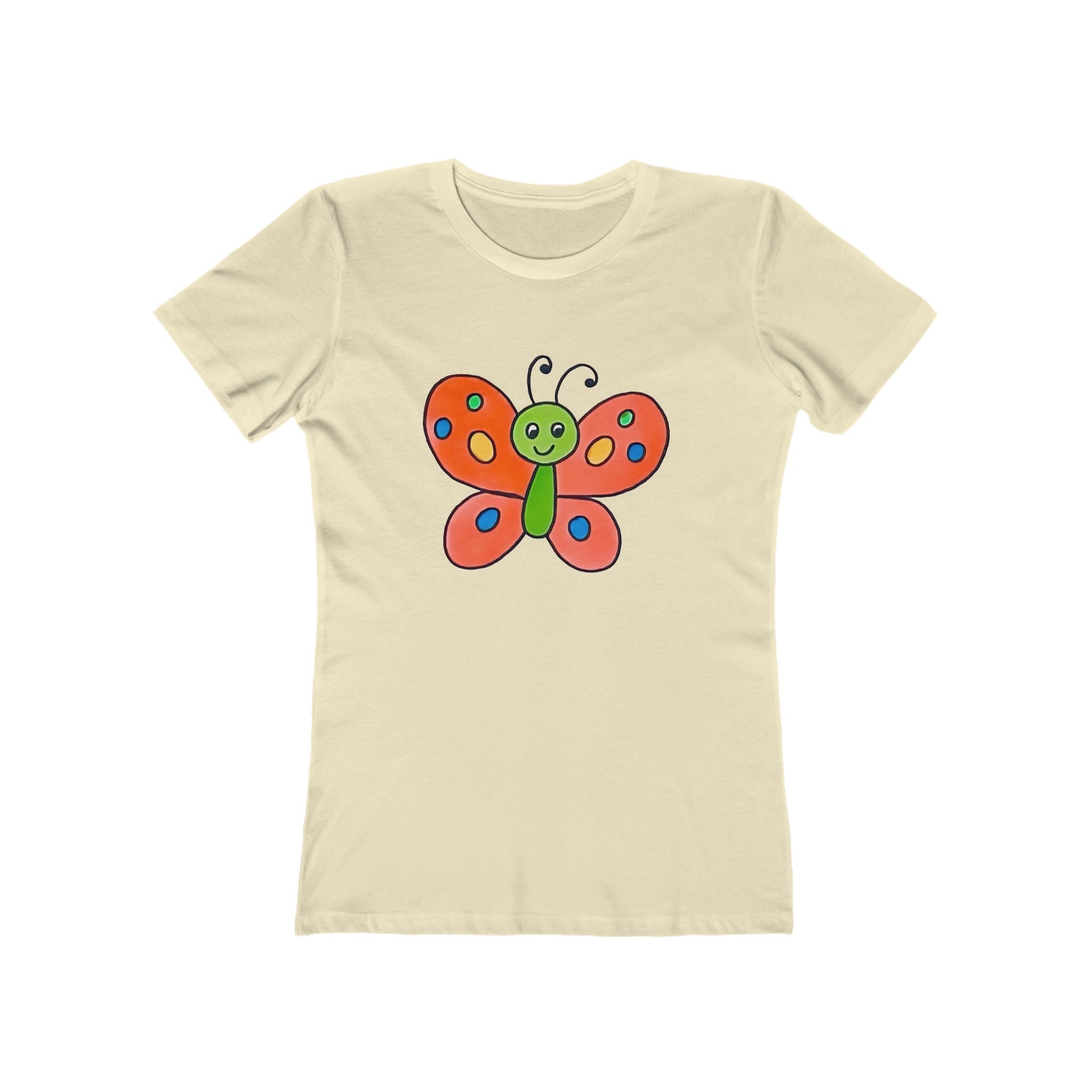 Butterffy Chic Women's Boyfriend Tee, Casual Outfits, Gift for Her, Weekend Wear, Trendy Style, Everyday Comfort