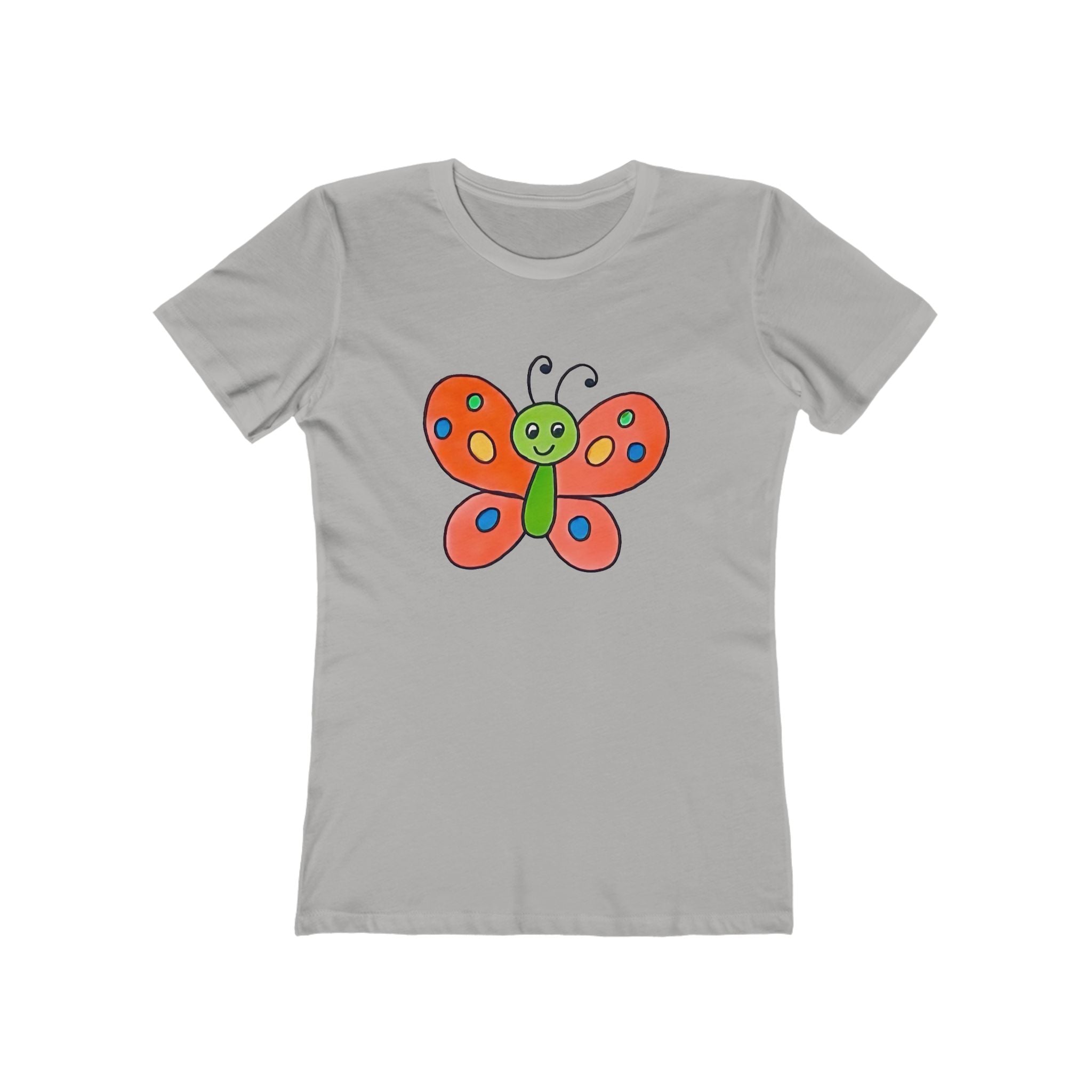 Butterffy Chic Women's Boyfriend Tee, Casual Outfits, Gift for Her, Weekend Wear, Trendy Style, Everyday Comfort