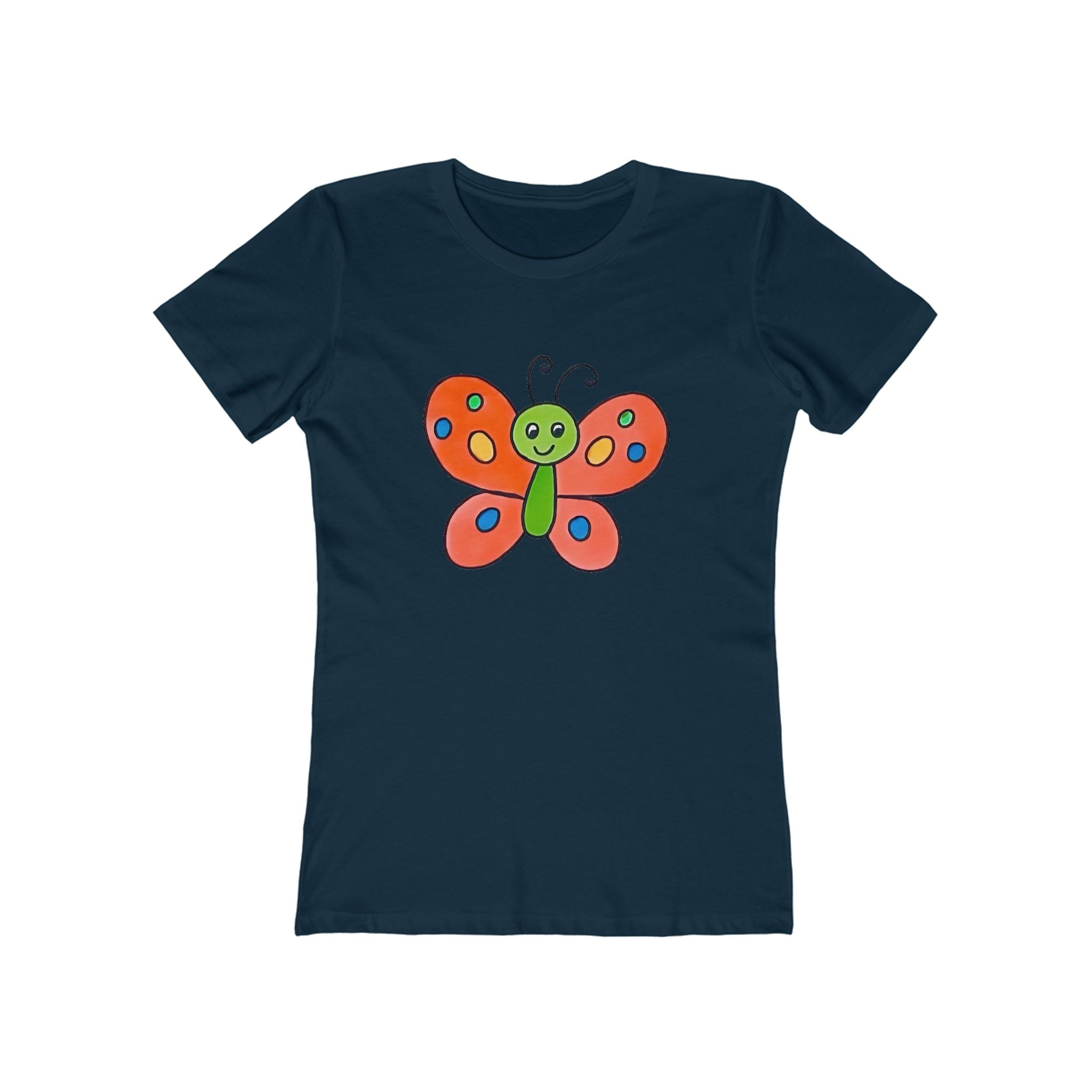 Butterffy Chic Women's Boyfriend Tee, Casual Outfits, Gift for Her, Weekend Wear, Trendy Style, Everyday Comfort