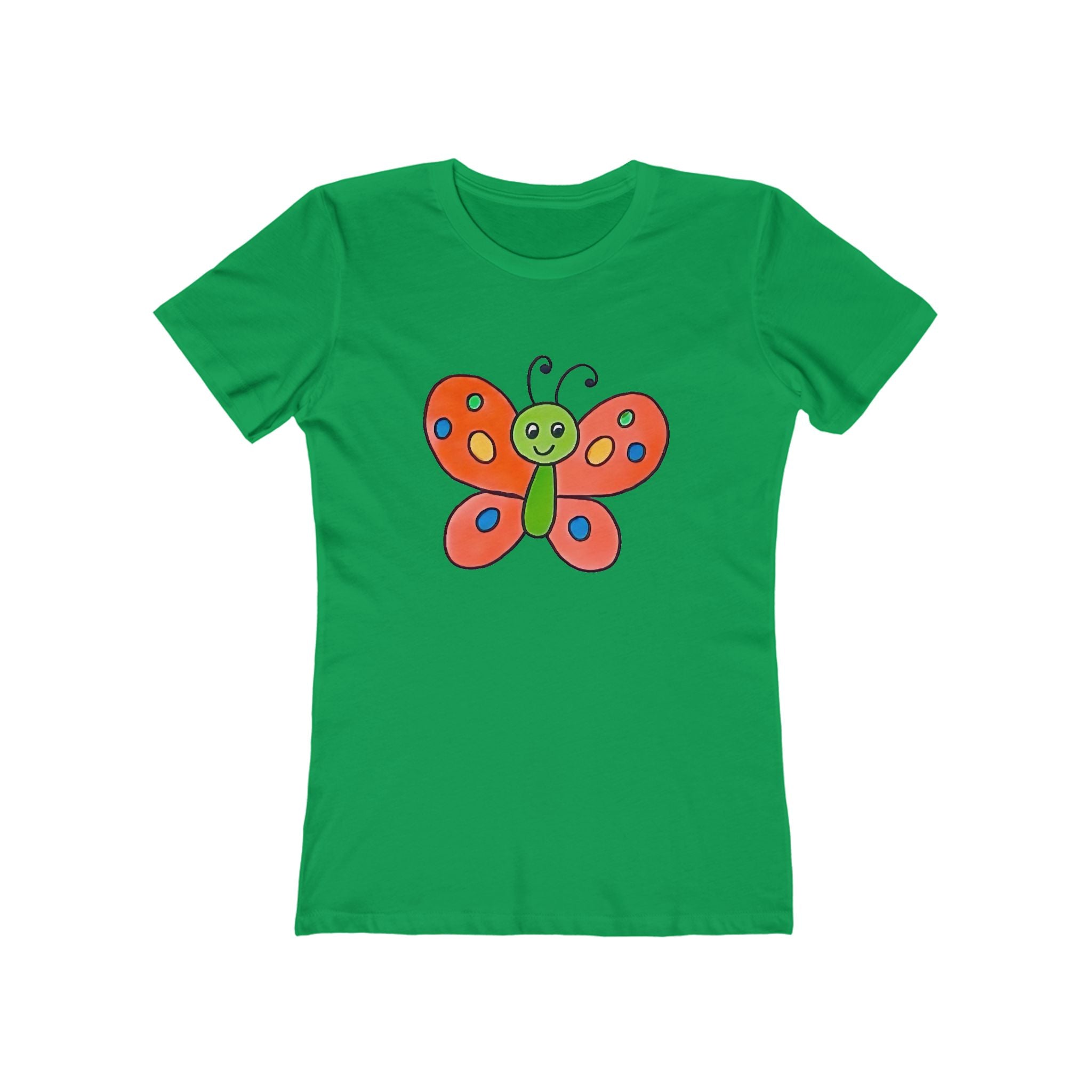 Butterffy Chic Women's Boyfriend Tee, Casual Outfits, Gift for Her, Weekend Wear, Trendy Style, Everyday Comfort