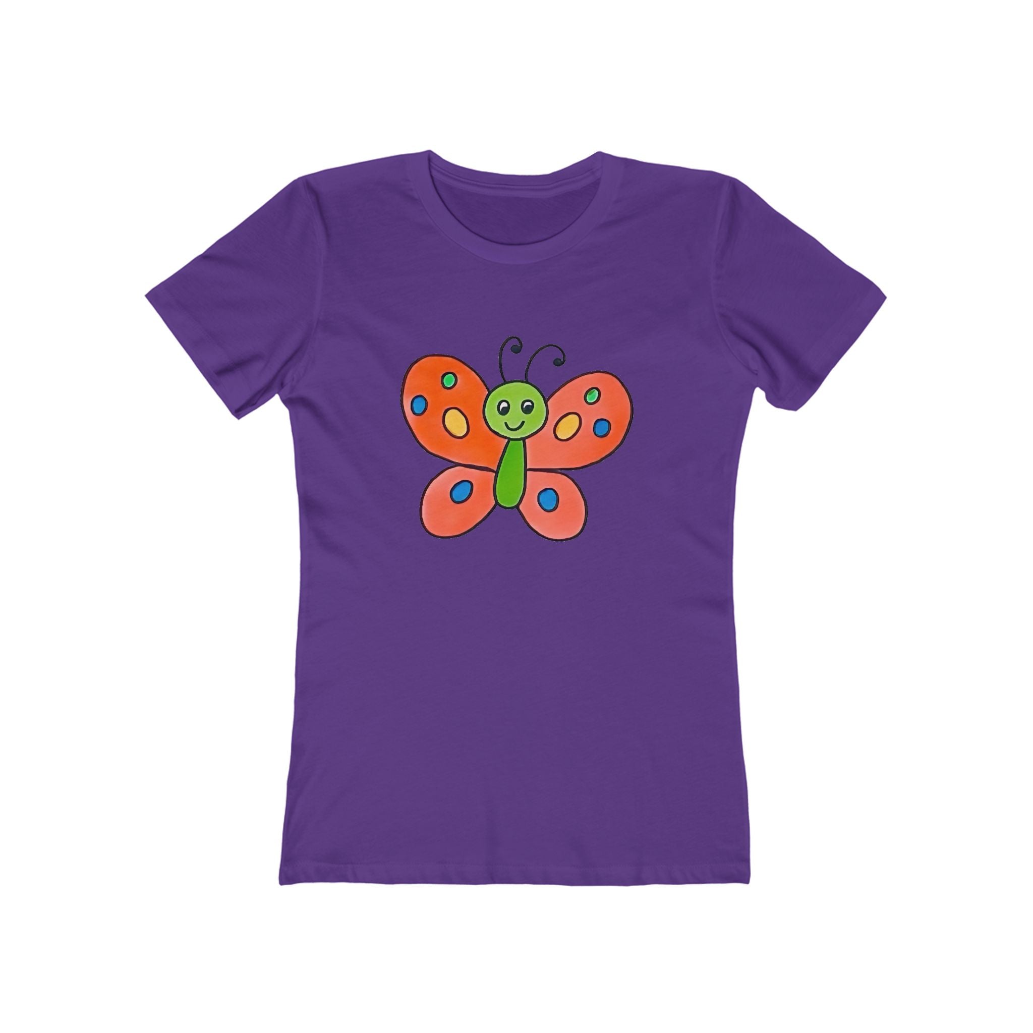 Butterffy Chic Women's Boyfriend Tee, Casual Outfits, Gift for Her, Weekend Wear, Trendy Style, Everyday Comfort