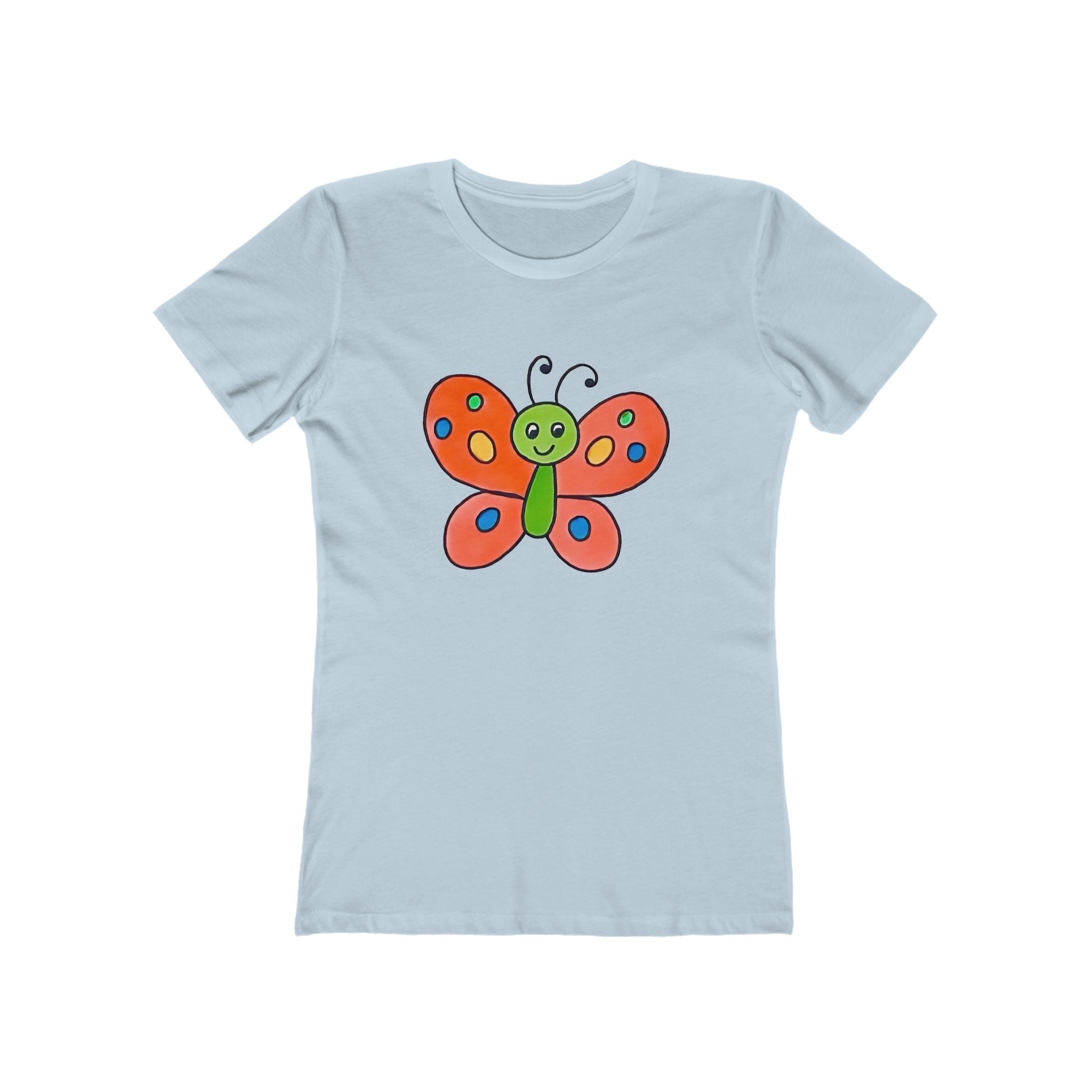 Butterffy Chic Women's Boyfriend Tee, Casual Outfits, Gift for Her, Weekend Wear, Trendy Style, Everyday Comfort