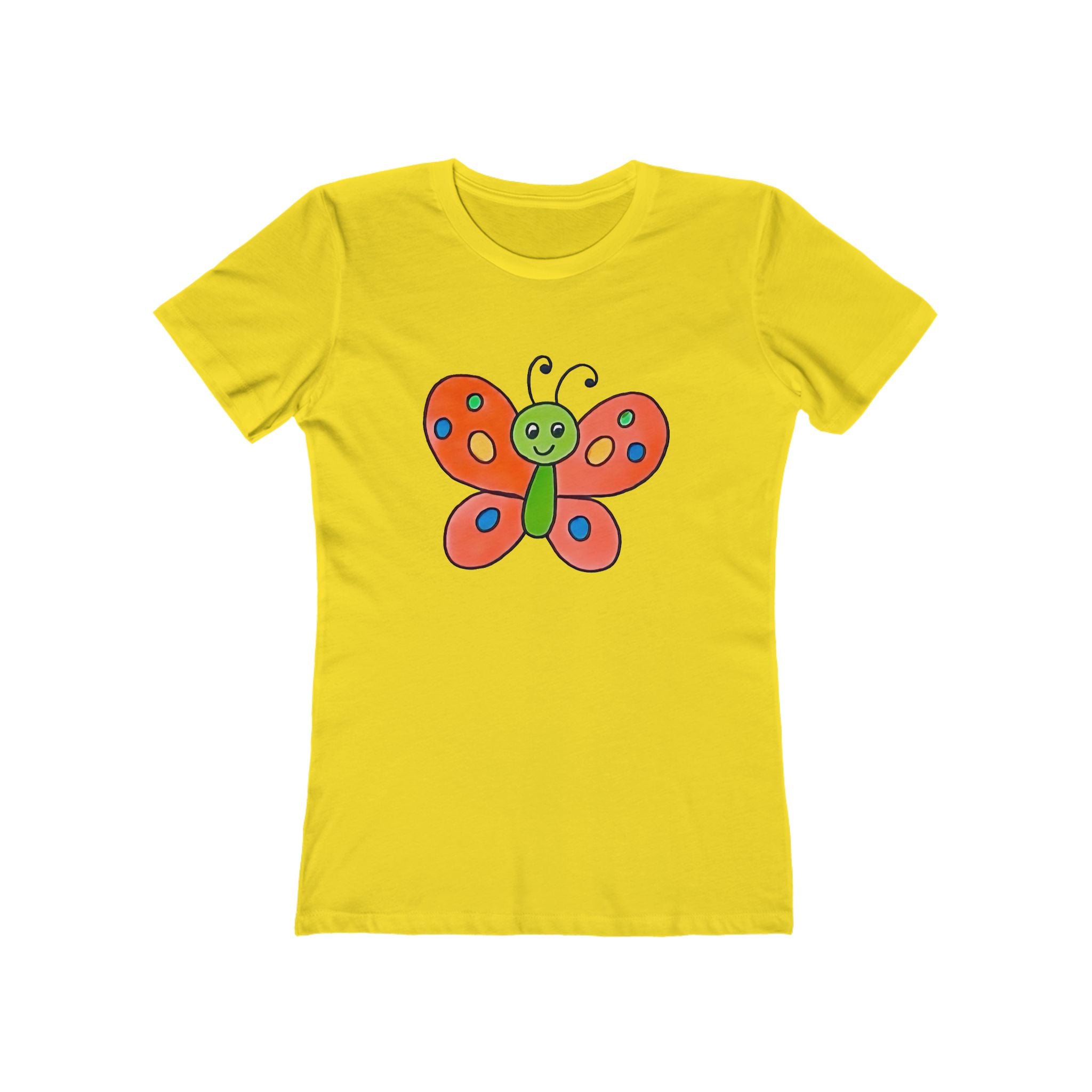 Butterffy Chic Women's Boyfriend Tee, Casual Outfits, Gift for Her, Weekend Wear, Trendy Style, Everyday Comfort