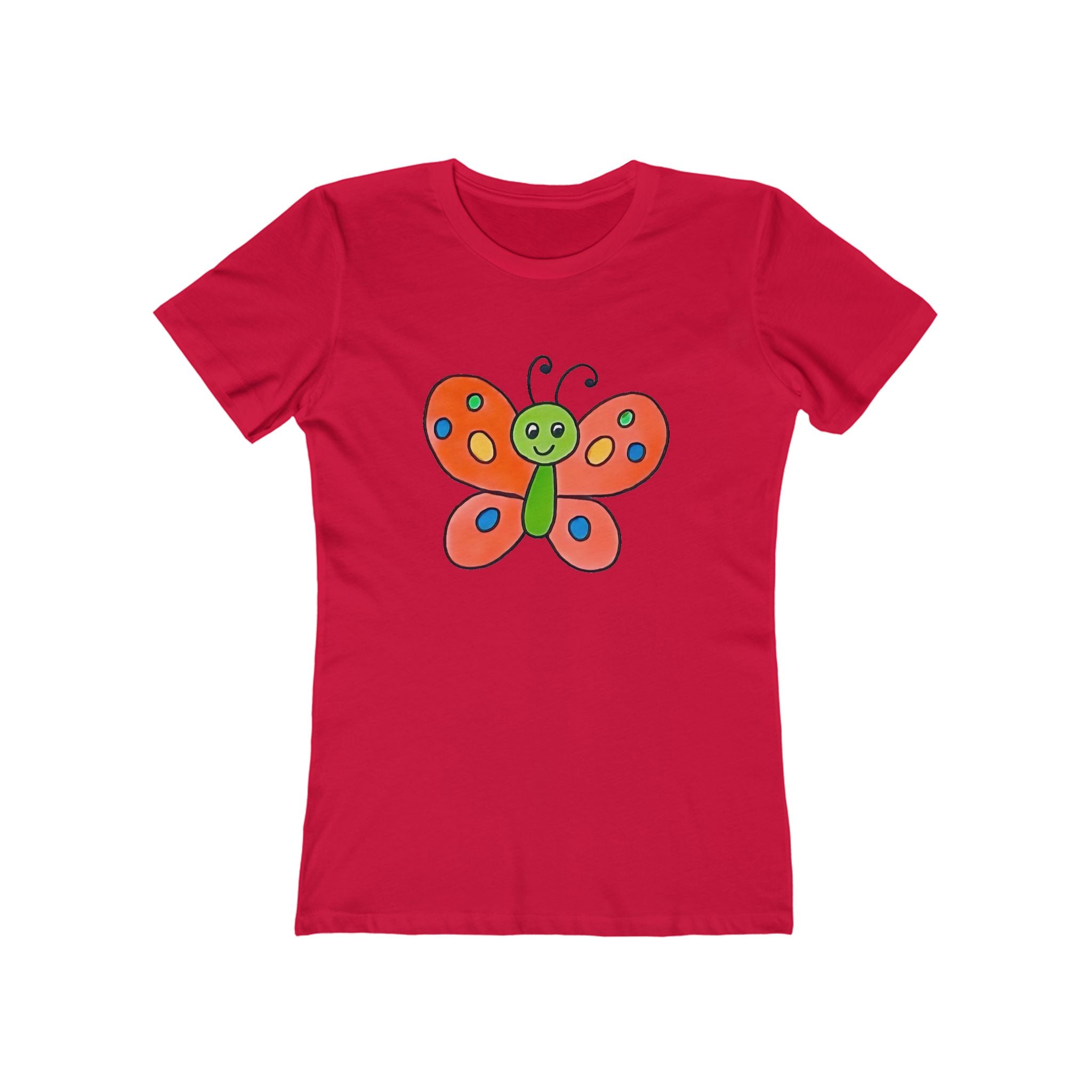 Butterffy Chic Women's Boyfriend Tee, Casual Outfits, Gift for Her, Weekend Wear, Trendy Style, Everyday Comfort