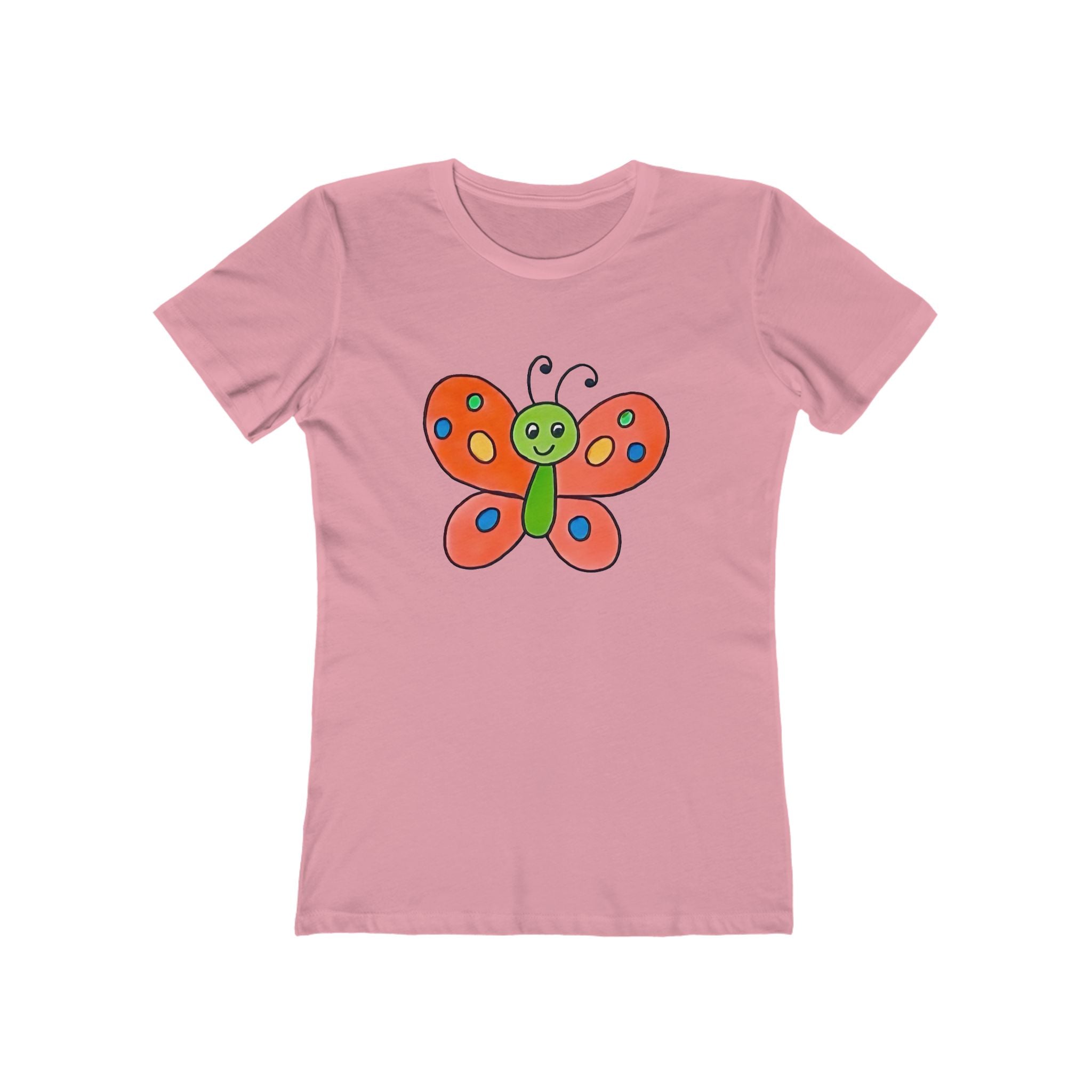 Butterffy Chic Women's Boyfriend Tee, Casual Outfits, Gift for Her, Weekend Wear, Trendy Style, Everyday Comfort