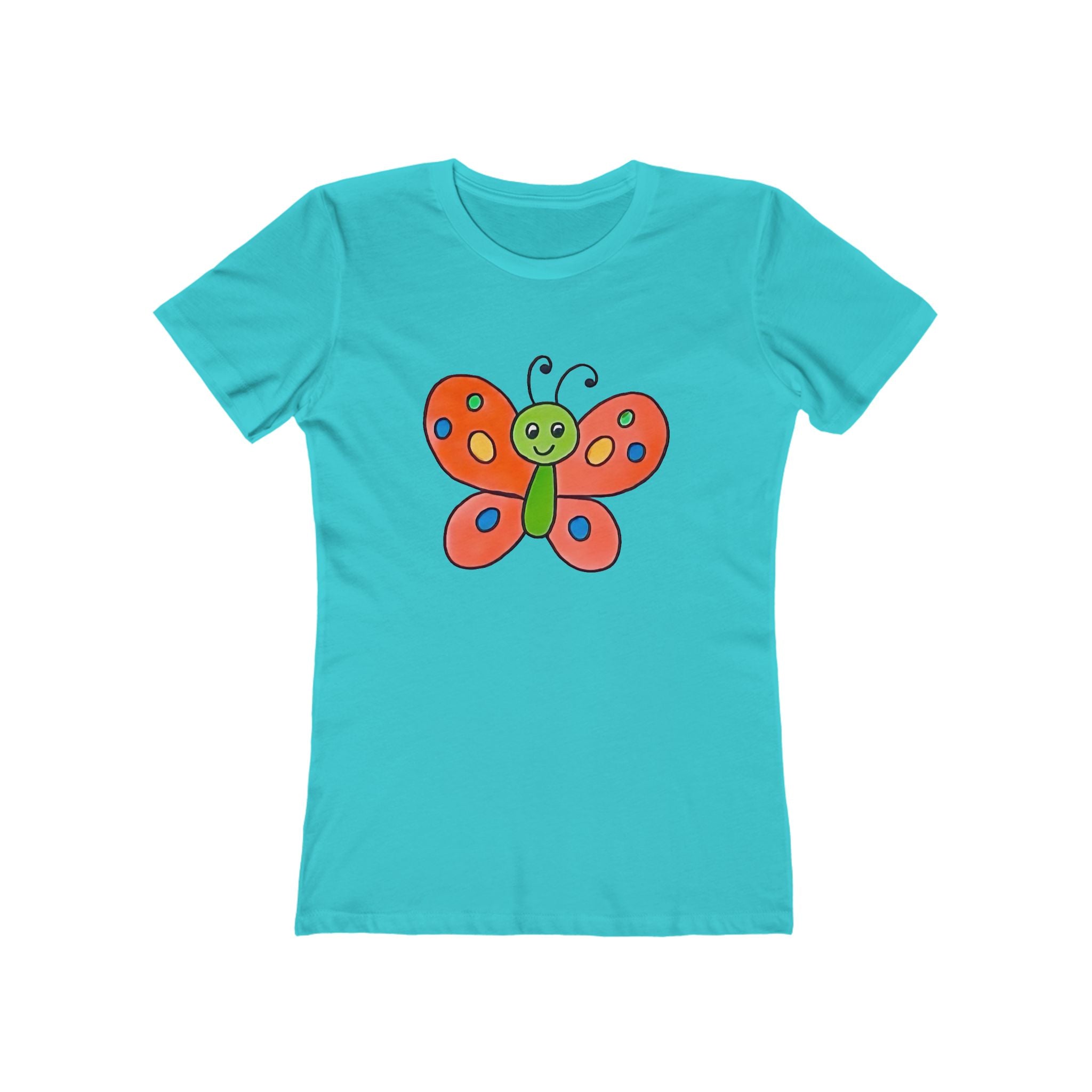 Butterffy Chic Women's Boyfriend Tee, Casual Outfits, Gift for Her, Weekend Wear, Trendy Style, Everyday Comfort