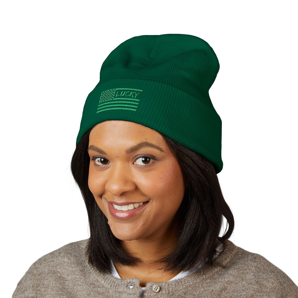St. Patrick's Day Embroidered Beanie — Classic Cuffed Beanie