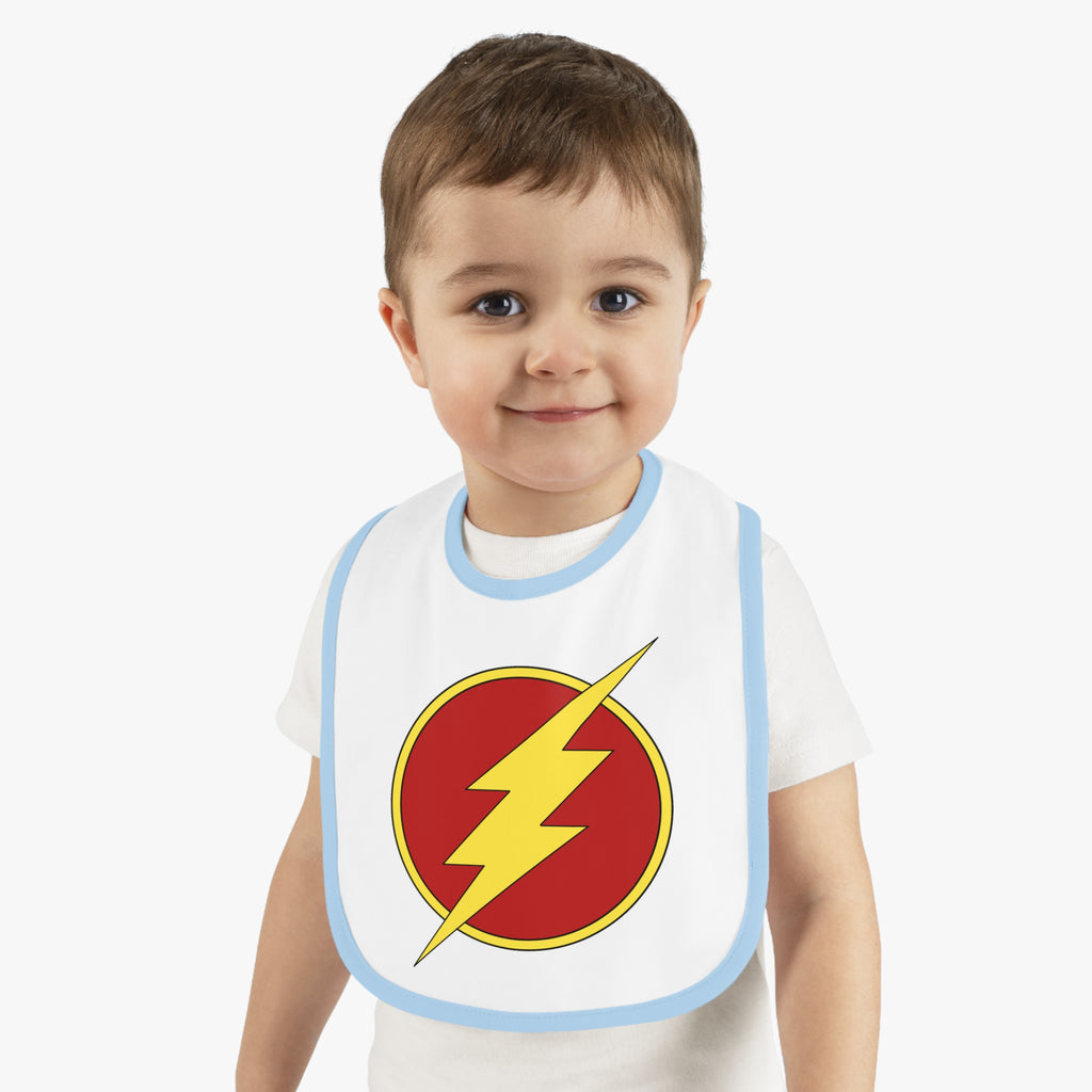 The Flash ~ Cute Baby Bib - Tiny but Mighty, Infant Feeding Bib, Baby Shower Gift, Newborn Accessories, Elephant Design, Everyday Use