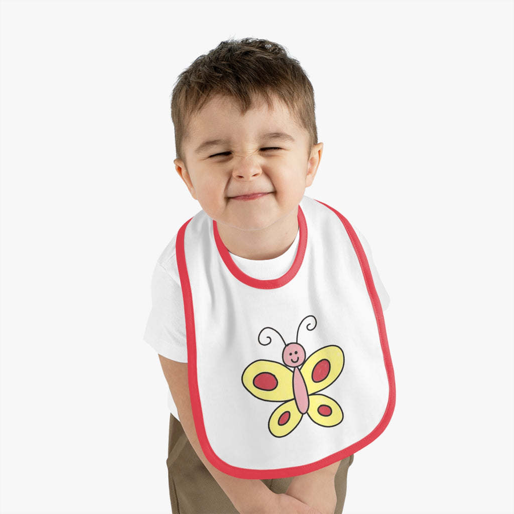 Butterfy Cute Baby Bib - Tiny but Mighty, Infant Feeding Bib, Baby Shower Gift, Newborn Accessories, Elephant Design, Everyday Use