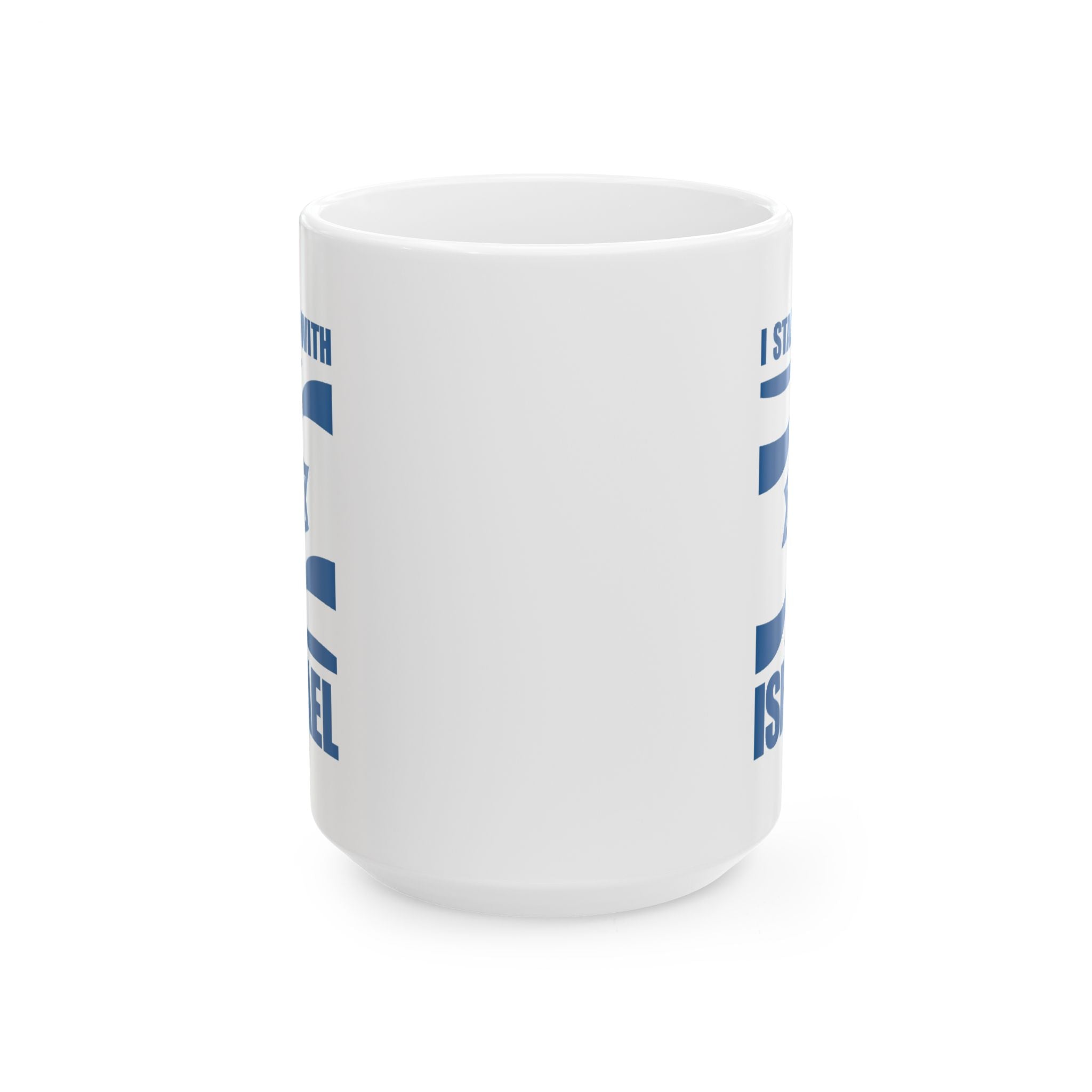 Isreal Patriotic Ceramic Mug, Jewish Pride Tea Cup, Hebrew Flag Coffee Mug, Star of David Nationalistic Mug, Independence Day Tea Mug