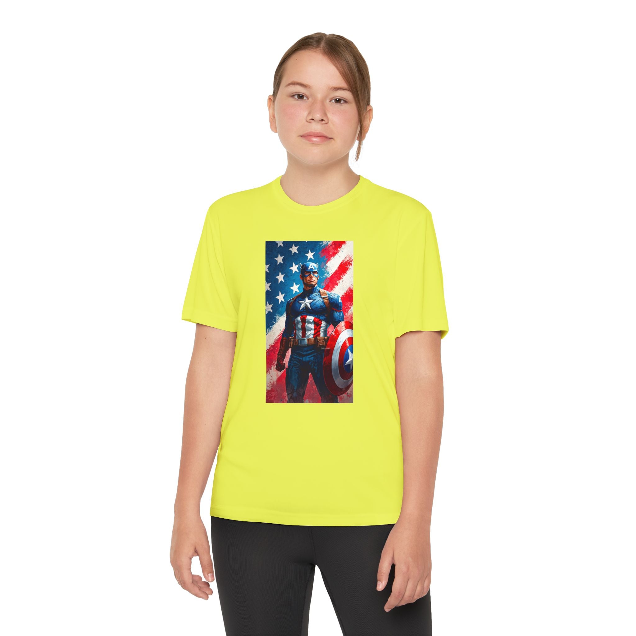 Captain America Superhero Marvel Patriotic, Kids Graphic T-Shirt, Boys Hero Top, Girls Comic Book Clothing, Birthday