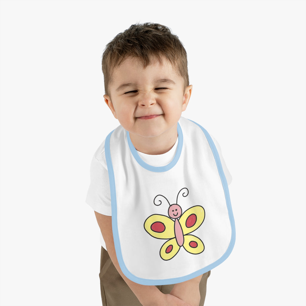 Butterfy Cute Baby Bib - Tiny but Mighty, Infant Feeding Bib, Baby Shower Gift, Newborn Accessories, Elephant Design, Everyday Use