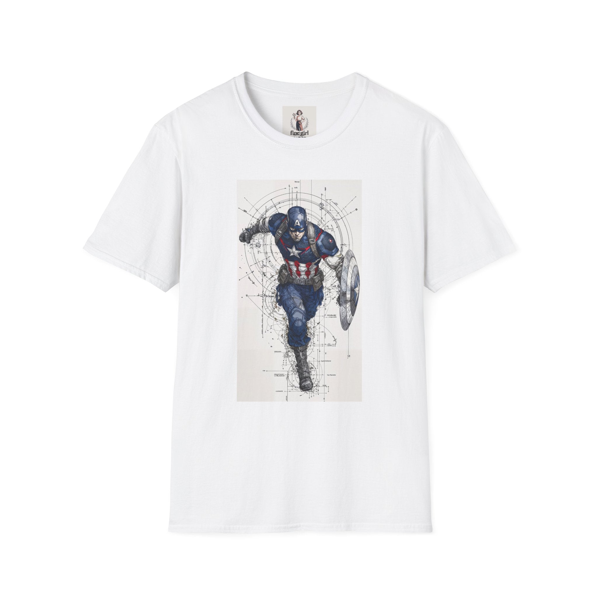 Captain America Superhero Marvel Unisex Softstyle T-Shirt, Comic Book Tee, Geeky Clothing, Cosplay Costume Top