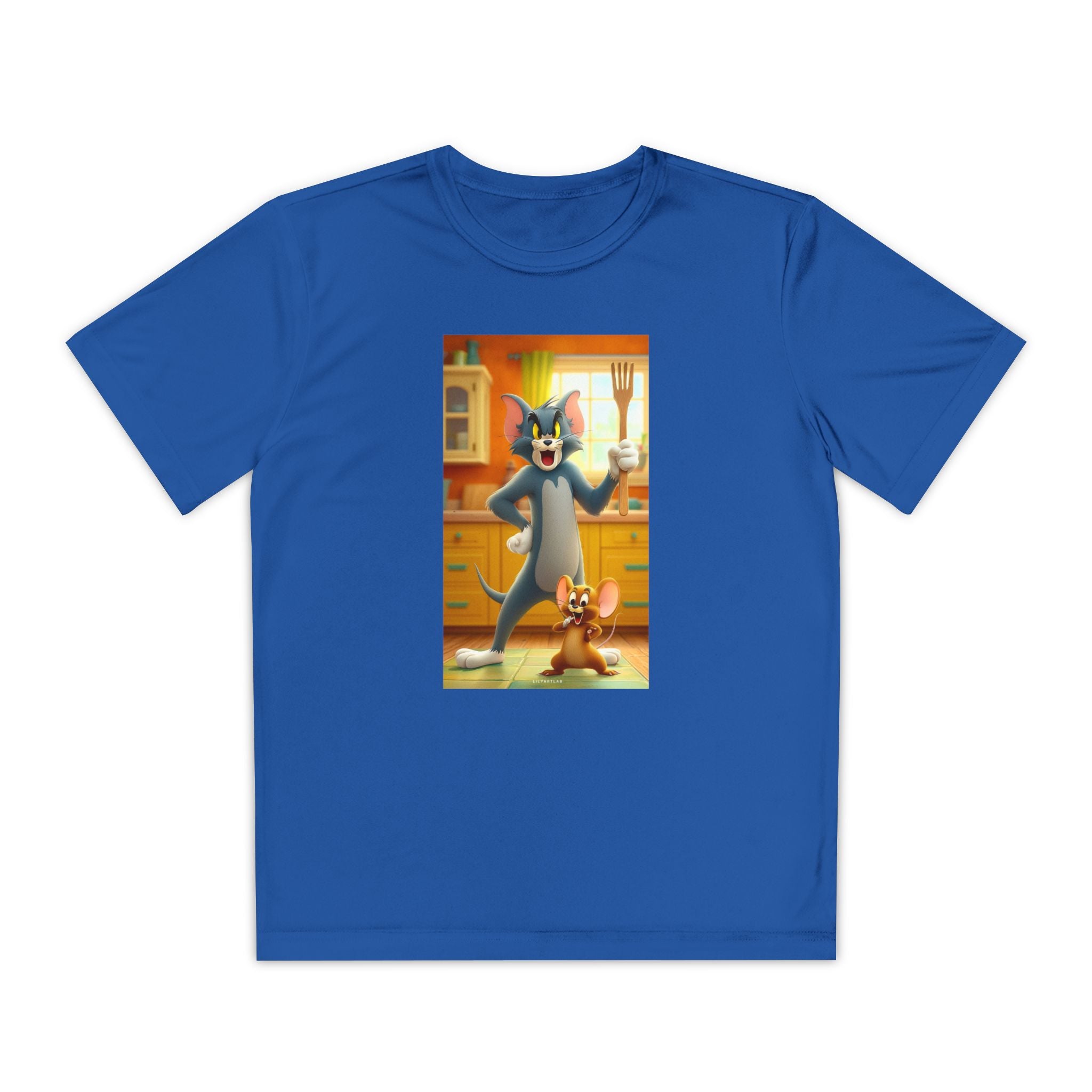 Youth Competitor Tee with Tom And Jerry design, Cartoon Graphic Kid's T-Shirt, Kids Tee, Children's Clothing, Funny Tee for Boys and Girls
