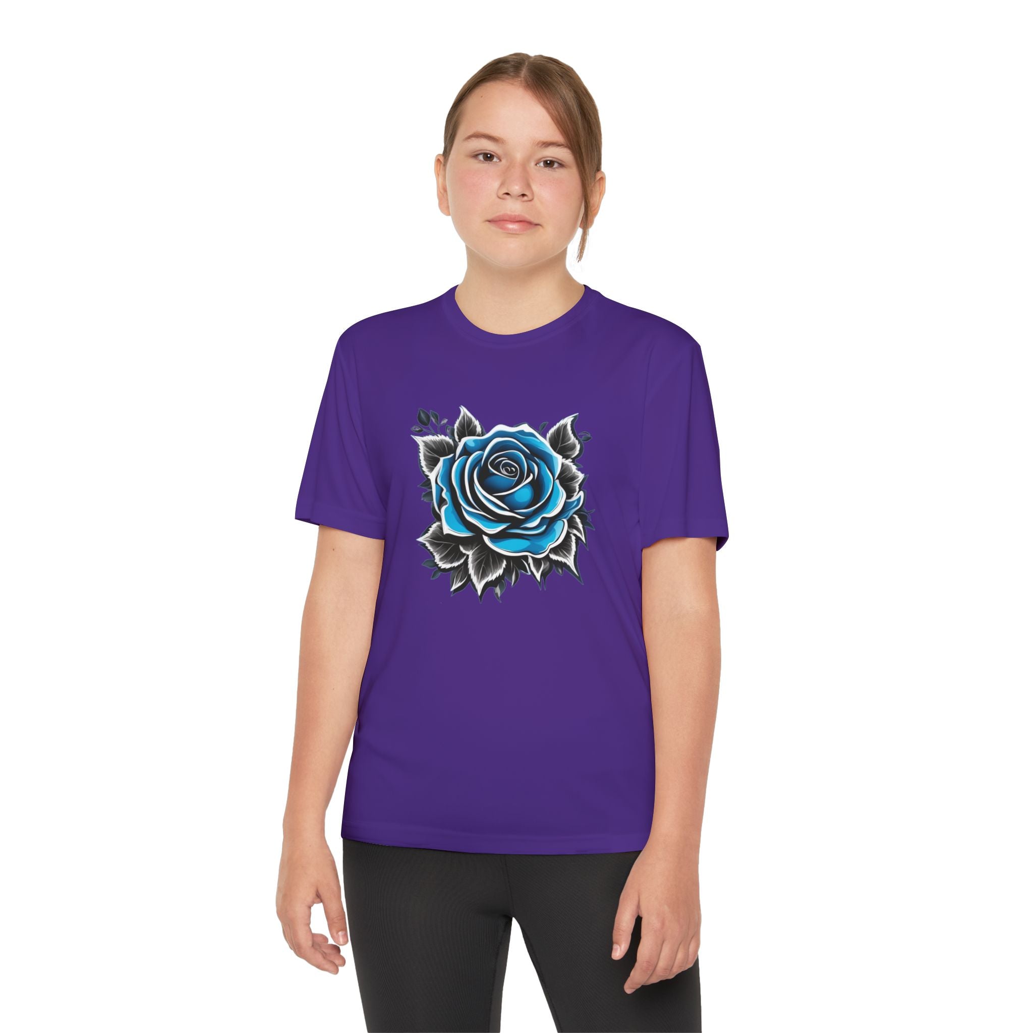 Flower Youth T-Shirt Sports Graphic Tee, Cool Athletic Shirt for Kids