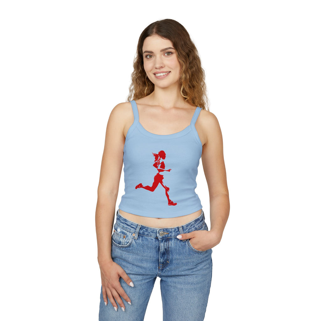 Running Woman Tank Top, Athletic Workout Top, Fitness Sleeveless Shirt, Jogging Muscle Tee, Exercise Gym Cami