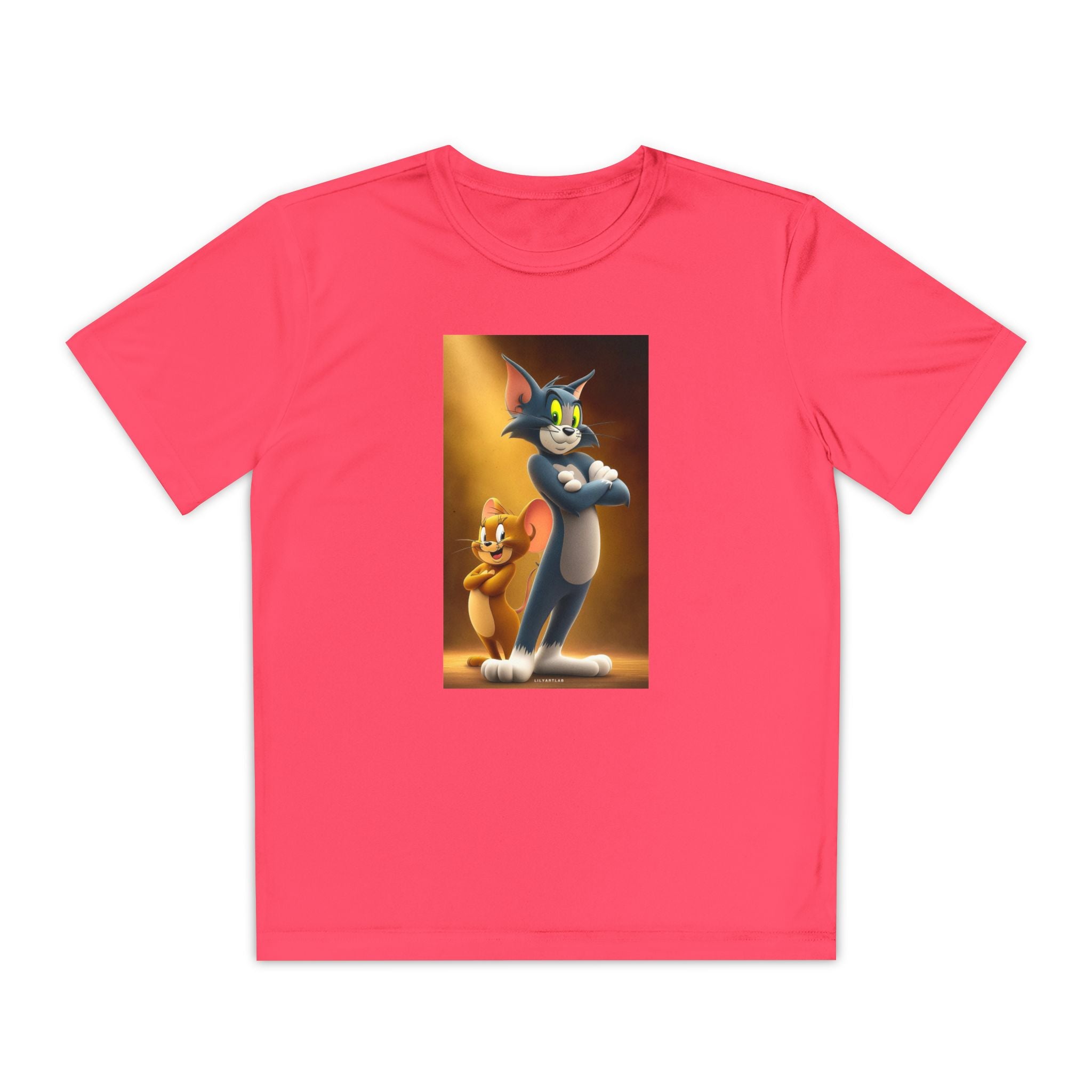 Youth Competitor Tee with Tom And Jerry design, Cartoon Graphic Kid's T-Shirt, Kids Tee, Children's Clothing, Funny Tee for Boys and Girls