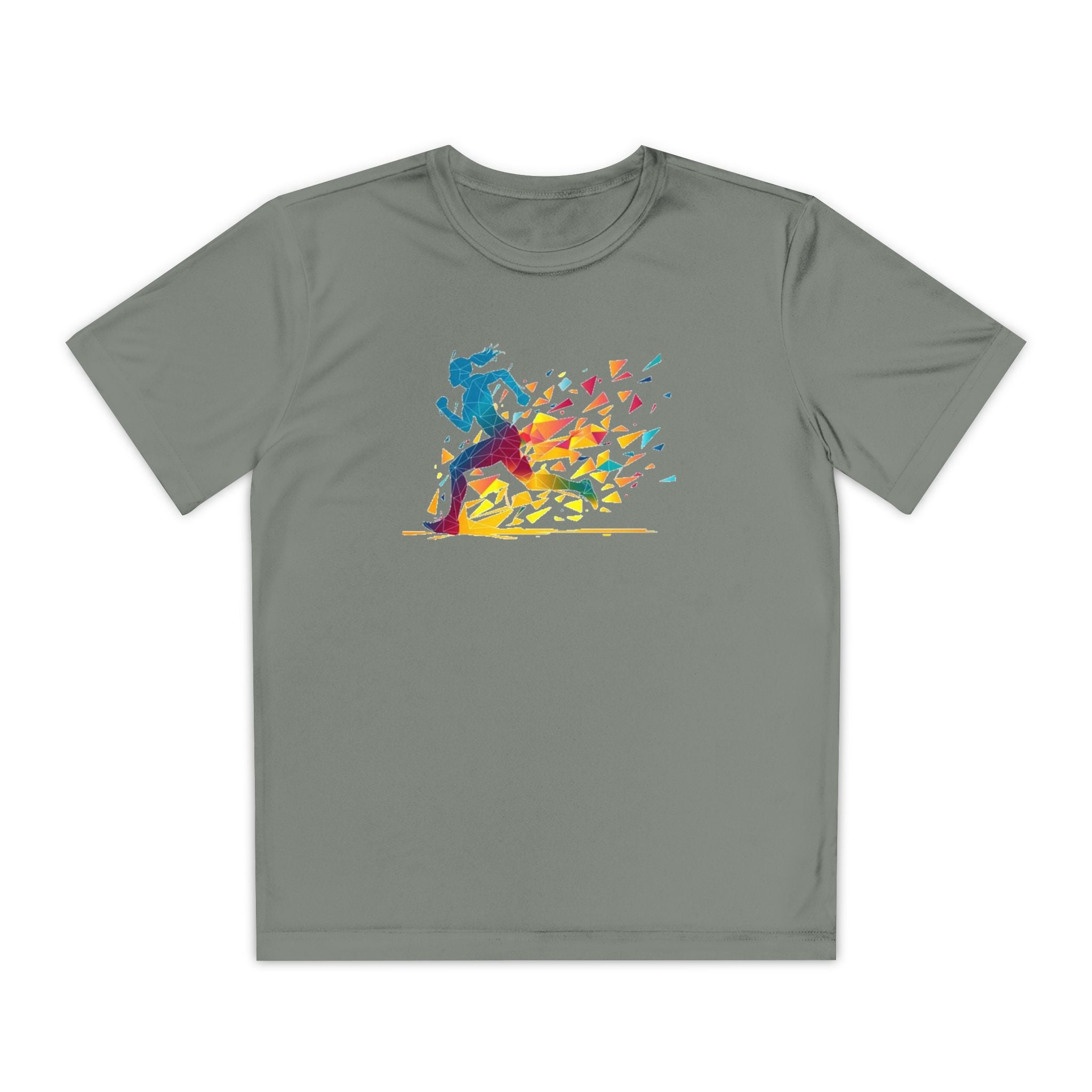 Running Youth T-Shirt Sports Graphic Tee, Cool Athletic Shirt for Kids, Perfect for Sports Events, Team Spirit