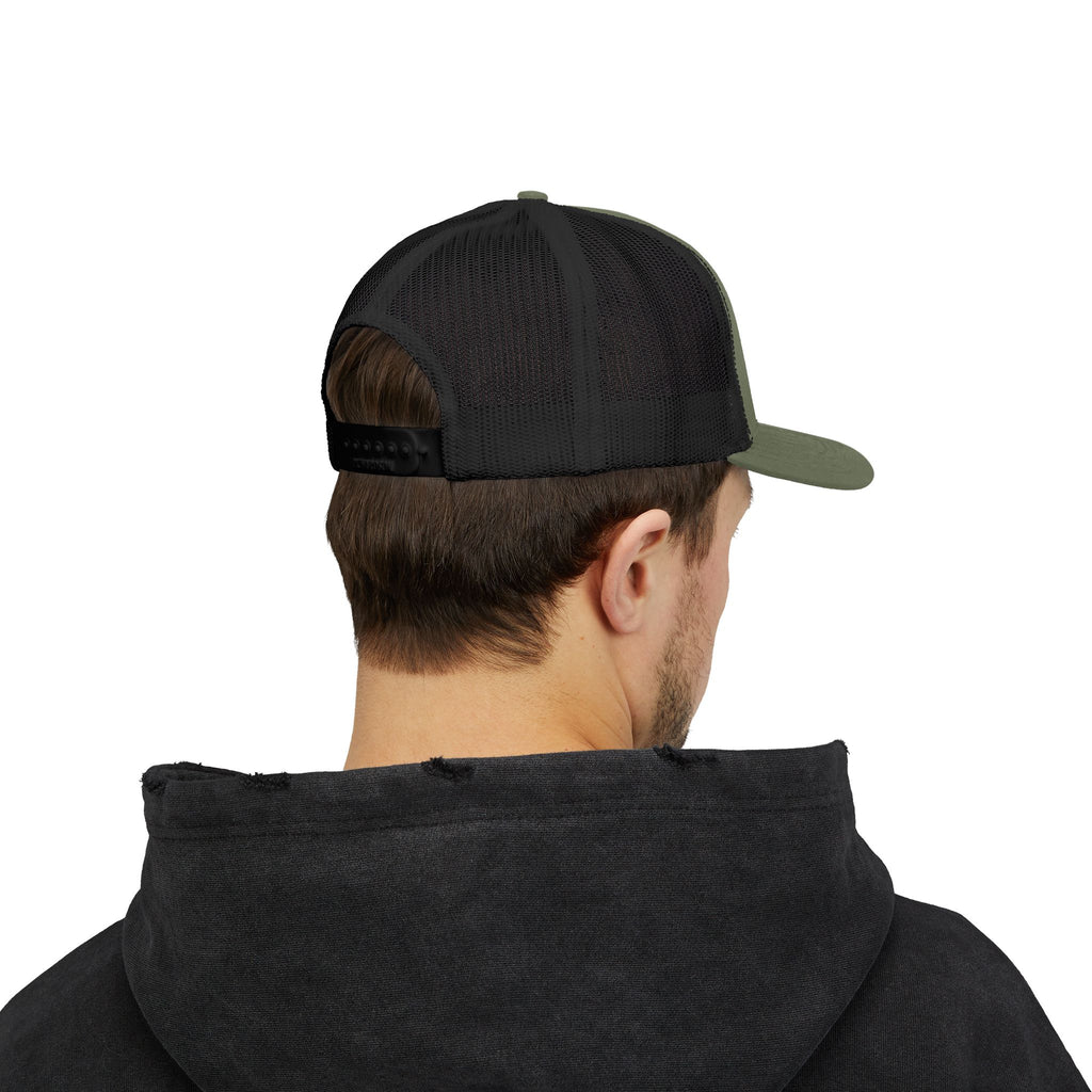 Back The Blue Snapback Trucker Cap with Thin Red Line Design, Ideal for First Responders, Supportive Gifts, Memorials, Everyday Wear