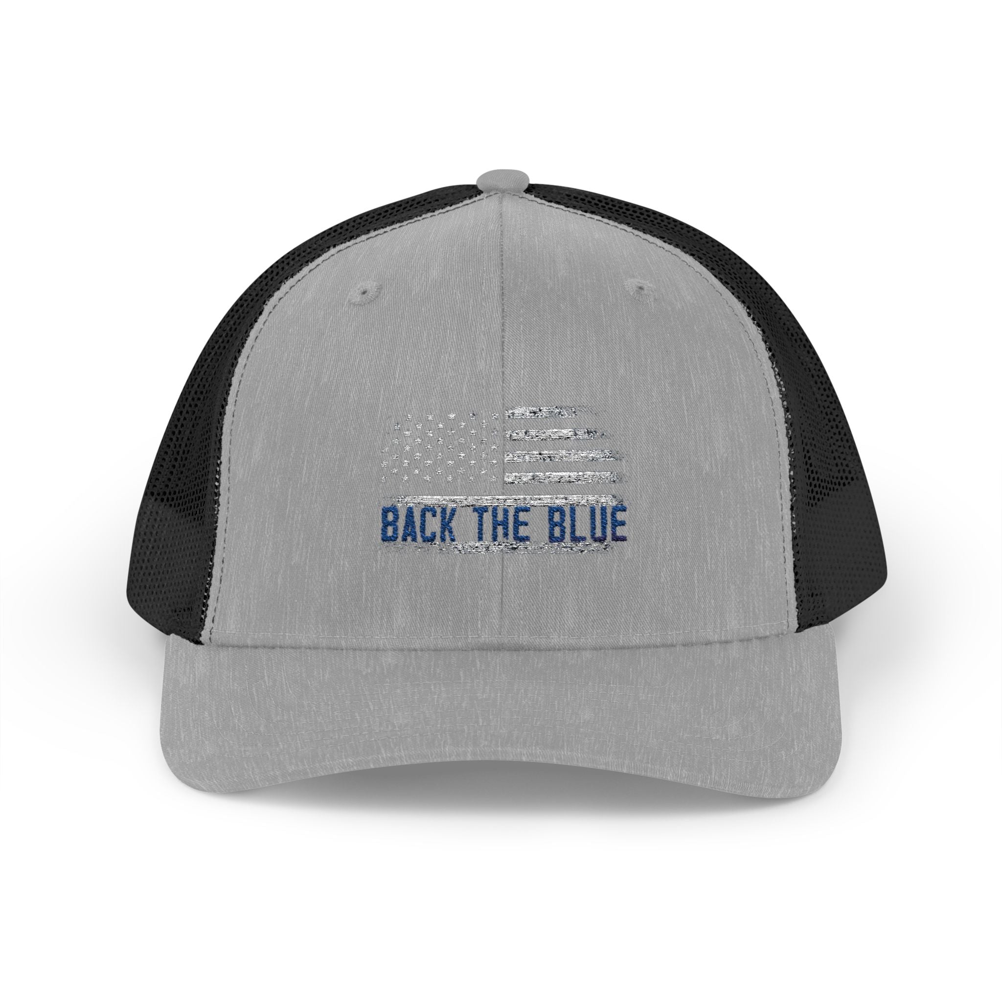 Back The Blue Snapback Trucker Cap with Thin Red Line Design, Ideal for First Responders, Supportive Gifts, Memorials, Everyday Wear