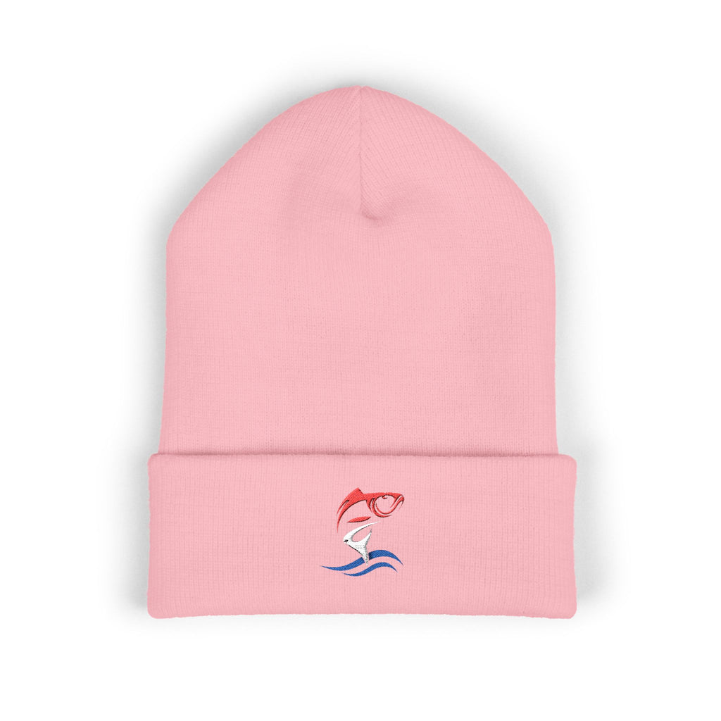 Embroidered Patriotic Fishing Beanie, Fisherman Gift, Outdoor Apparel, Fishing Gear, Angler Hat, Fishing Lure Beanie