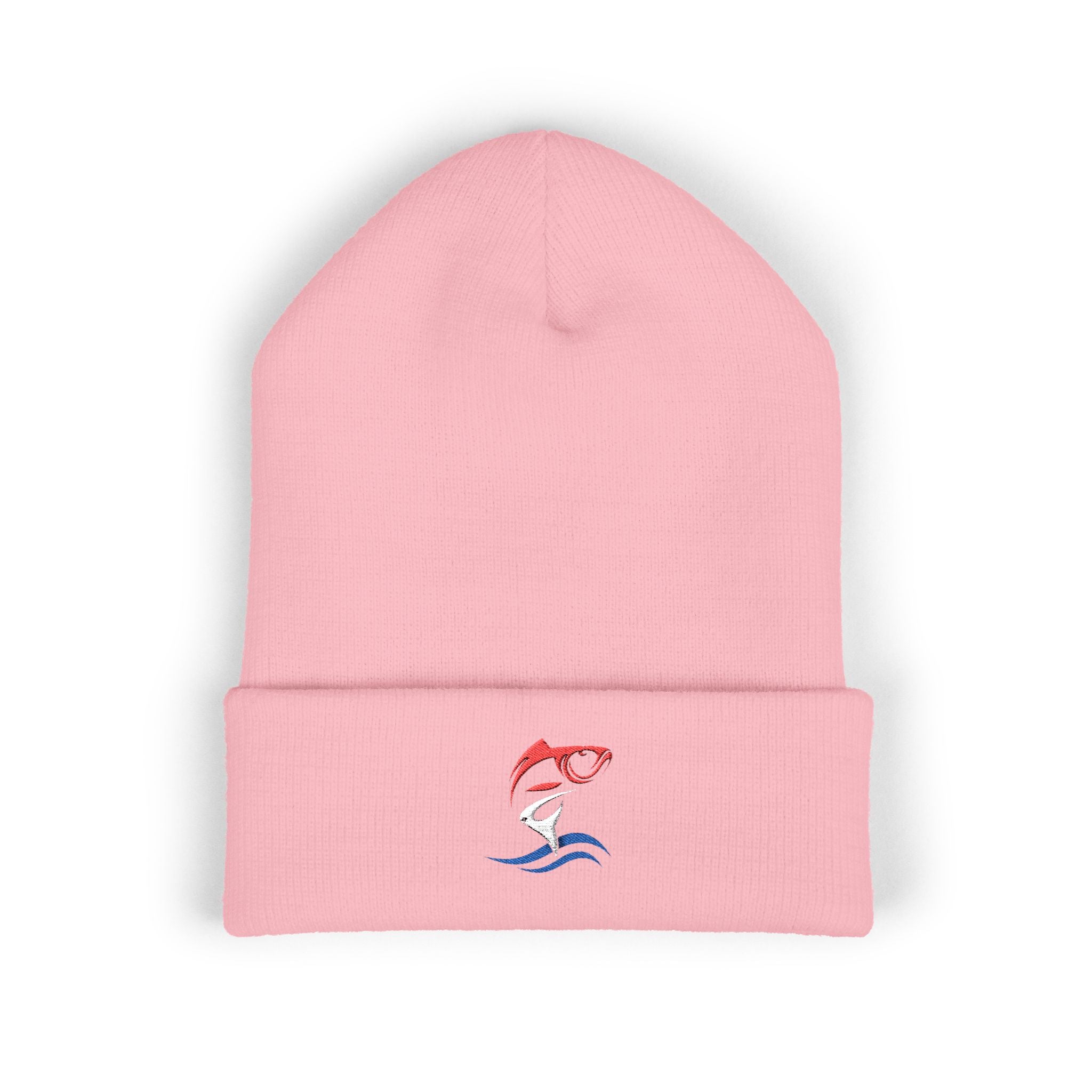 Embroidered Patriotic Fishing Beanie, Fisherman Gift, Outdoor Apparel, Fishing Gear, Angler Hat, Fishing Lure Beanie