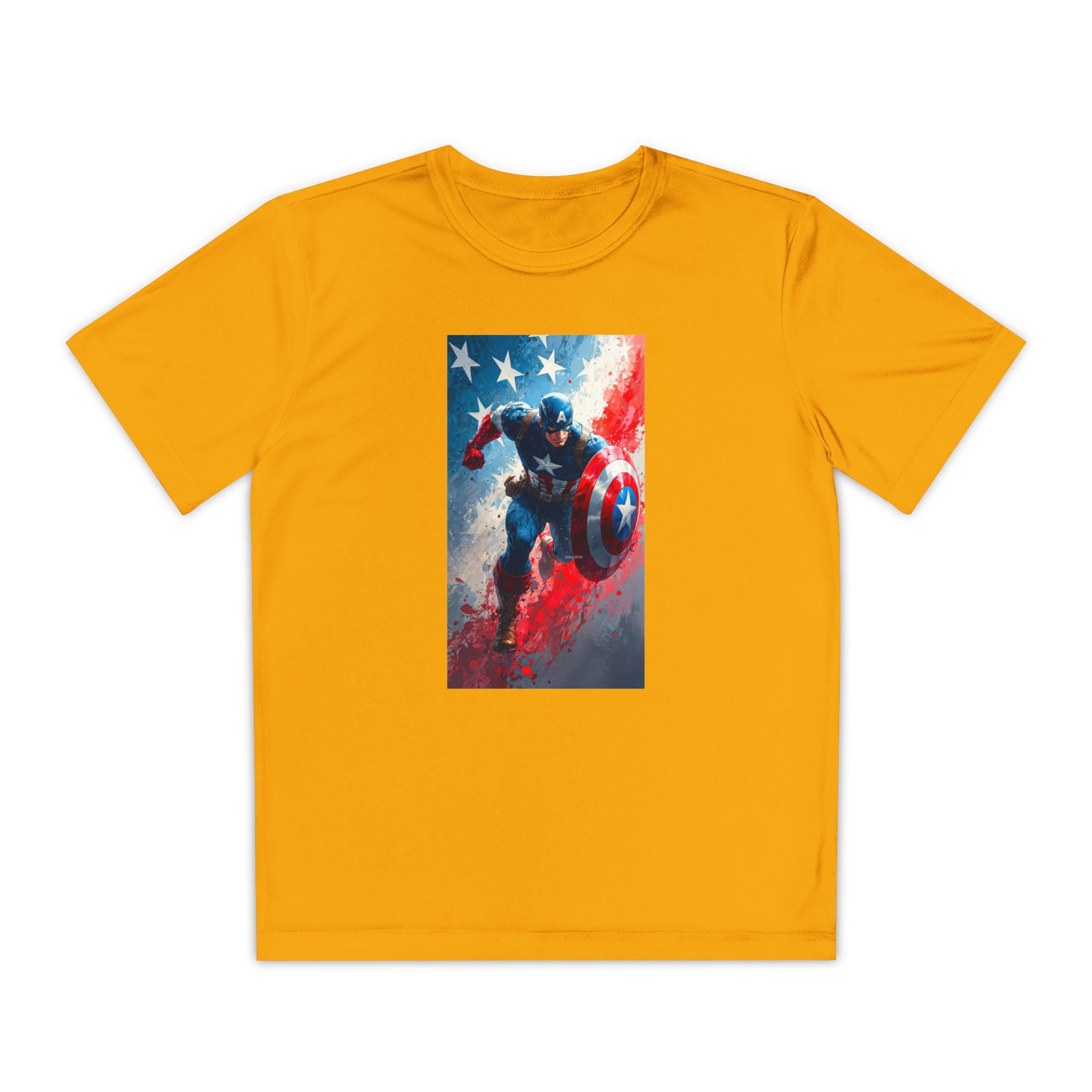 Captain America Superhero Marvel Patriotic, Kids Graphic T-Shirt, Boys Hero Top, Girls Comic Book Clothing, Birthday
