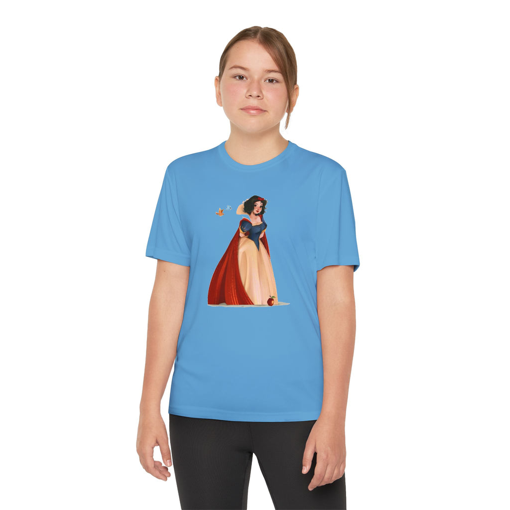 Snow White Youth T-Shirt Sports Graphic Tee, Cool Athletic Shirt for Kids, Perfect for Sports Events, Team Spirit