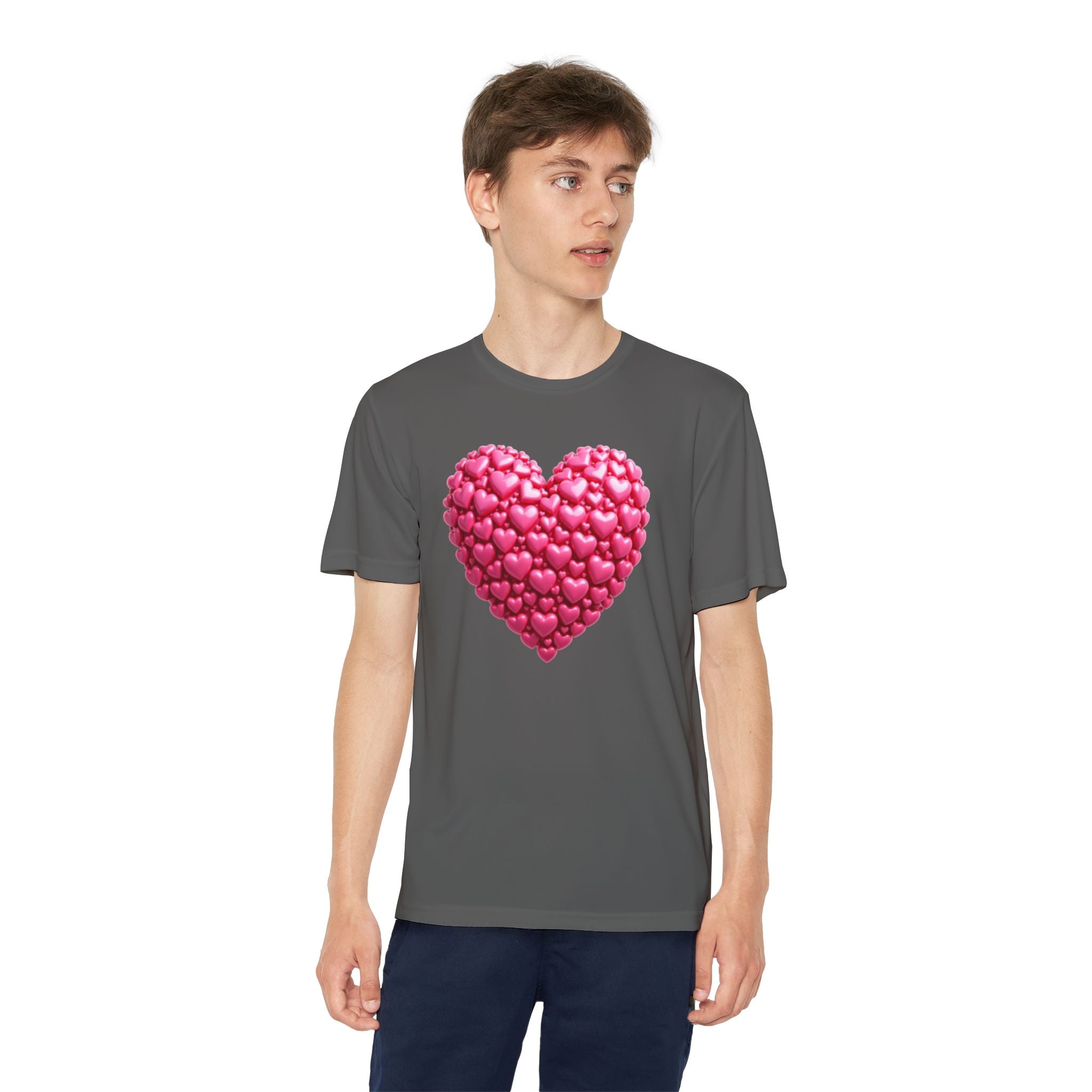 Heart Youth T-Shirt Sports Graphic Tee, Cool Athletic Shirt for Kids, Perfect for Sports Events, Team Spirit