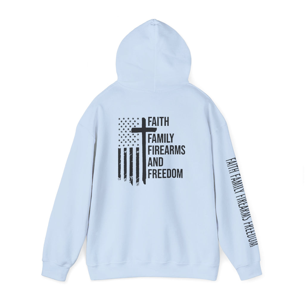 Faith Family Firearms Freedom  Patriotic Hoodie Rebel Spirit Unisex Hoodie